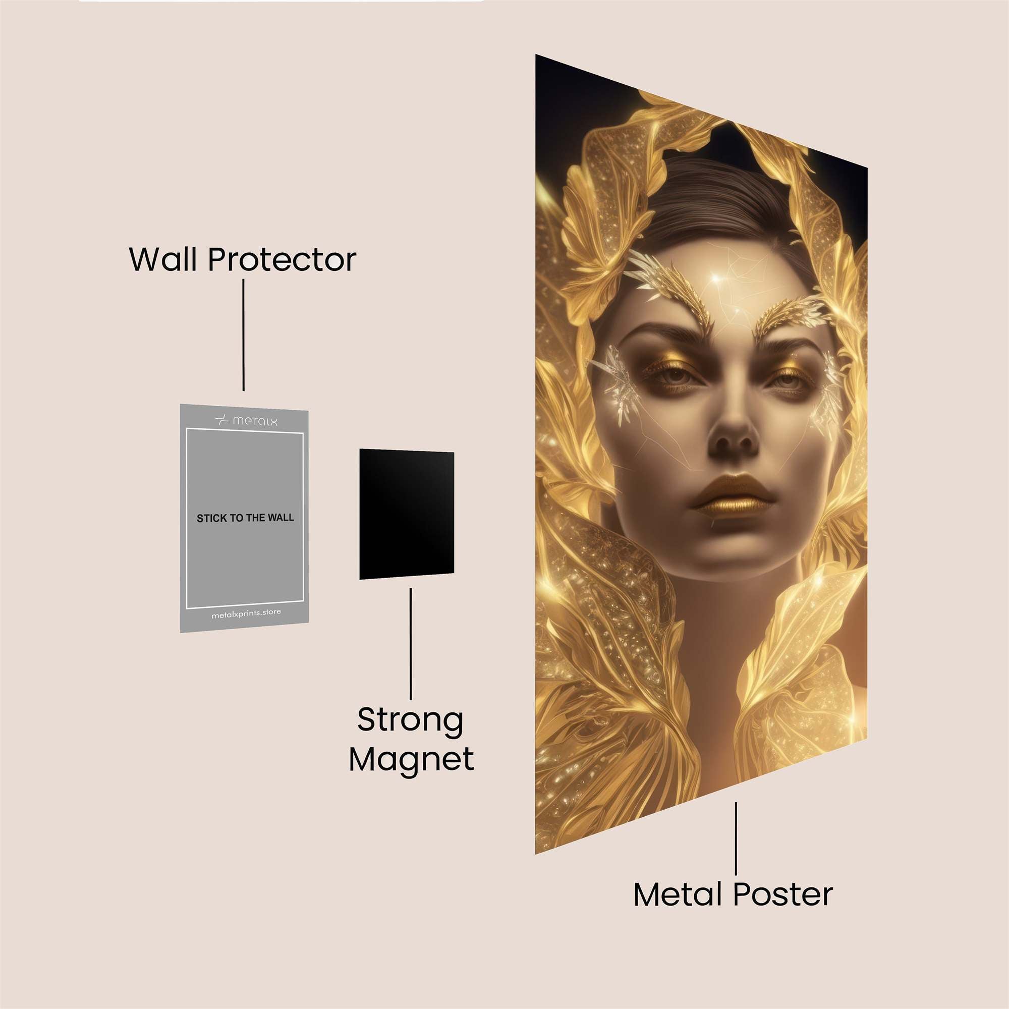 Golden Serenity Safe Wall Magnetic / M