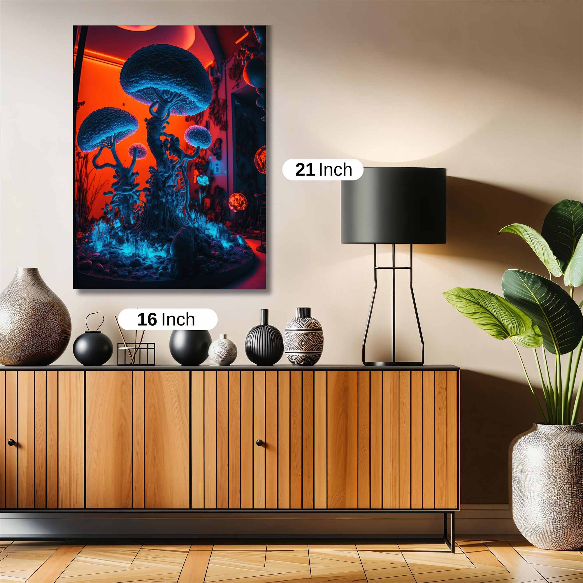 Neon Fungi Safe Wall Magnetic / M