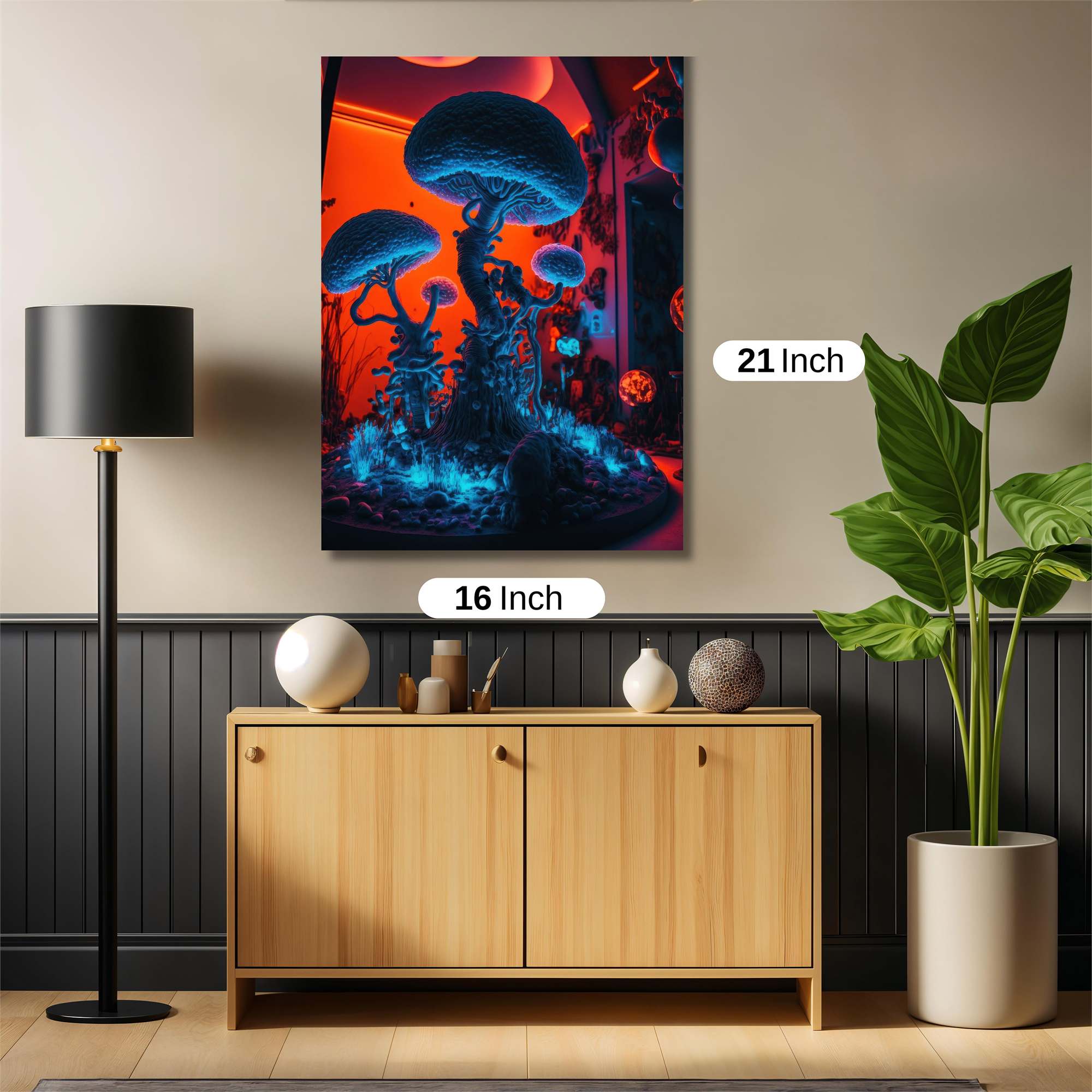 Neon Fungi Safe Wall Magnetic / M