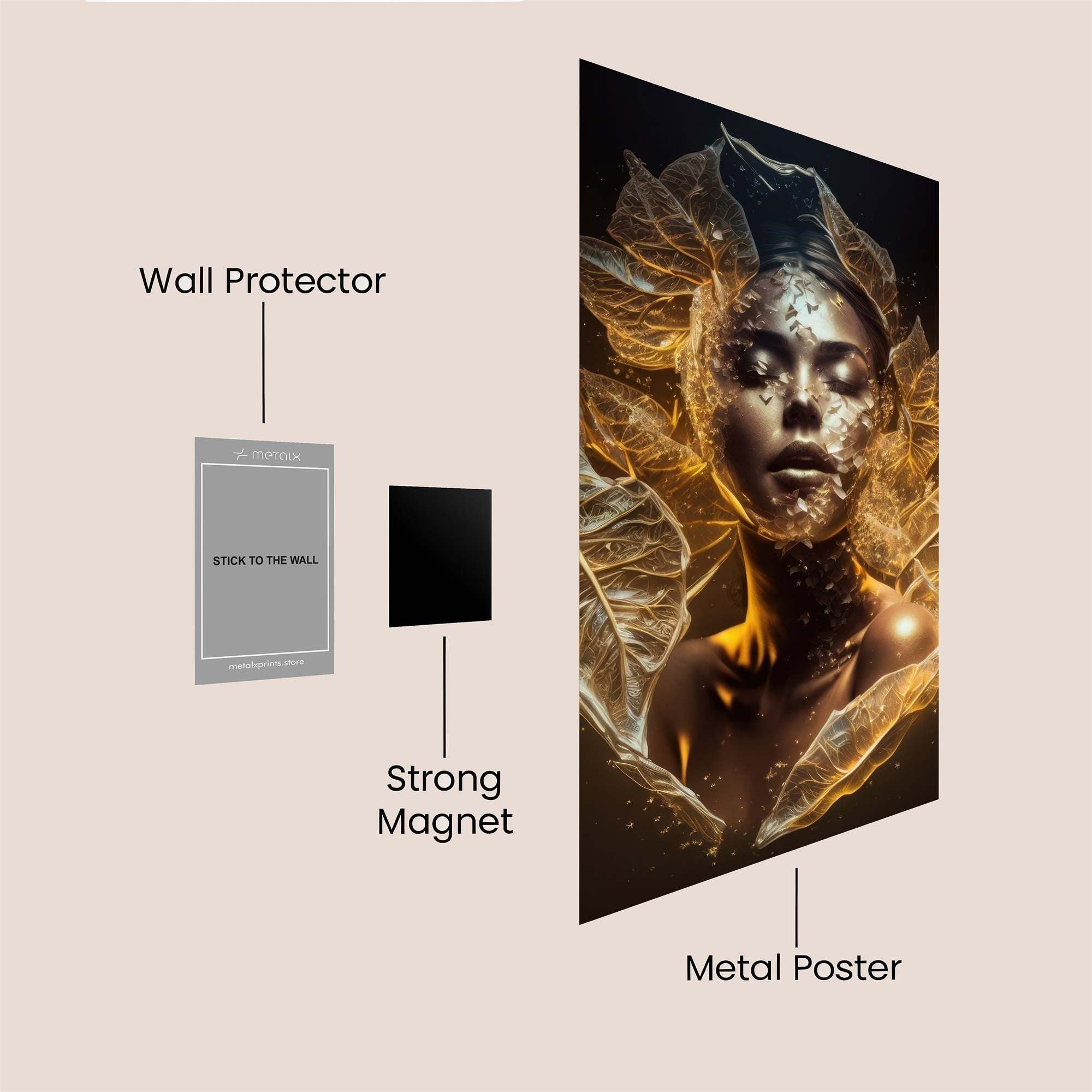 Golden Serenity Safe Wall Magnetic / M