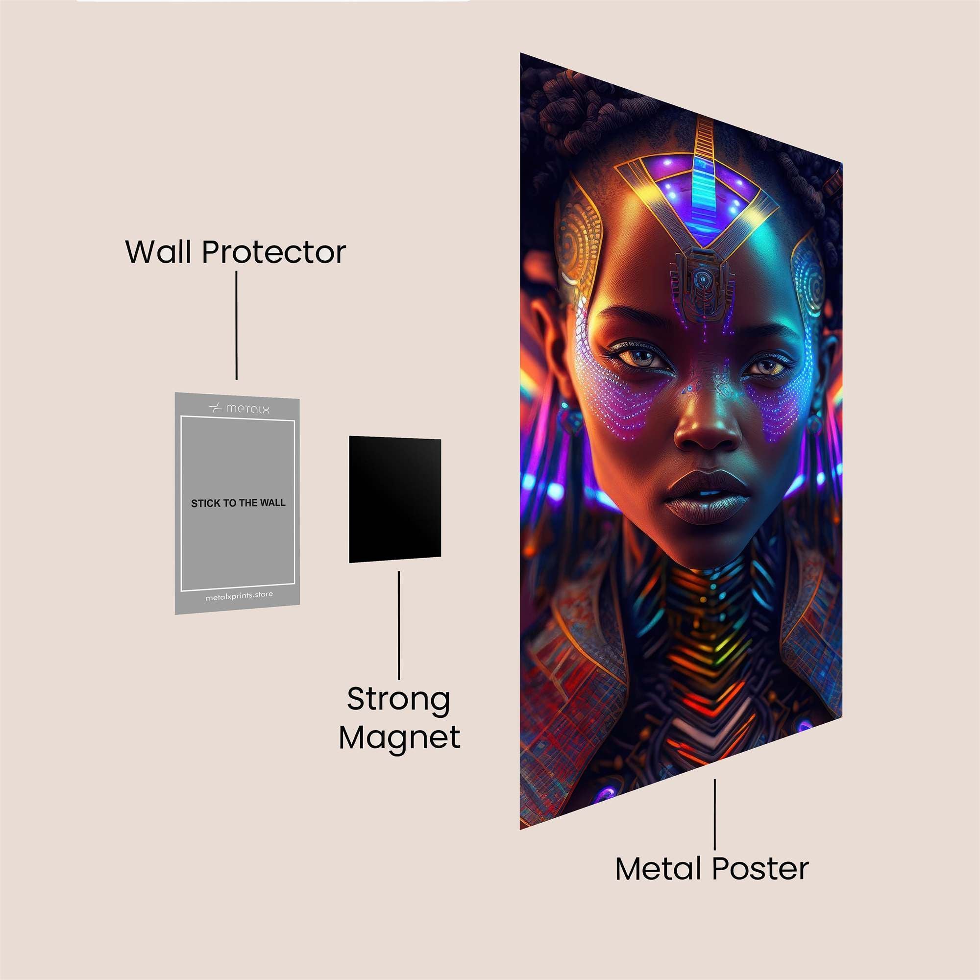 Afrofuturist Radiance Safe Wall Magnetic / M