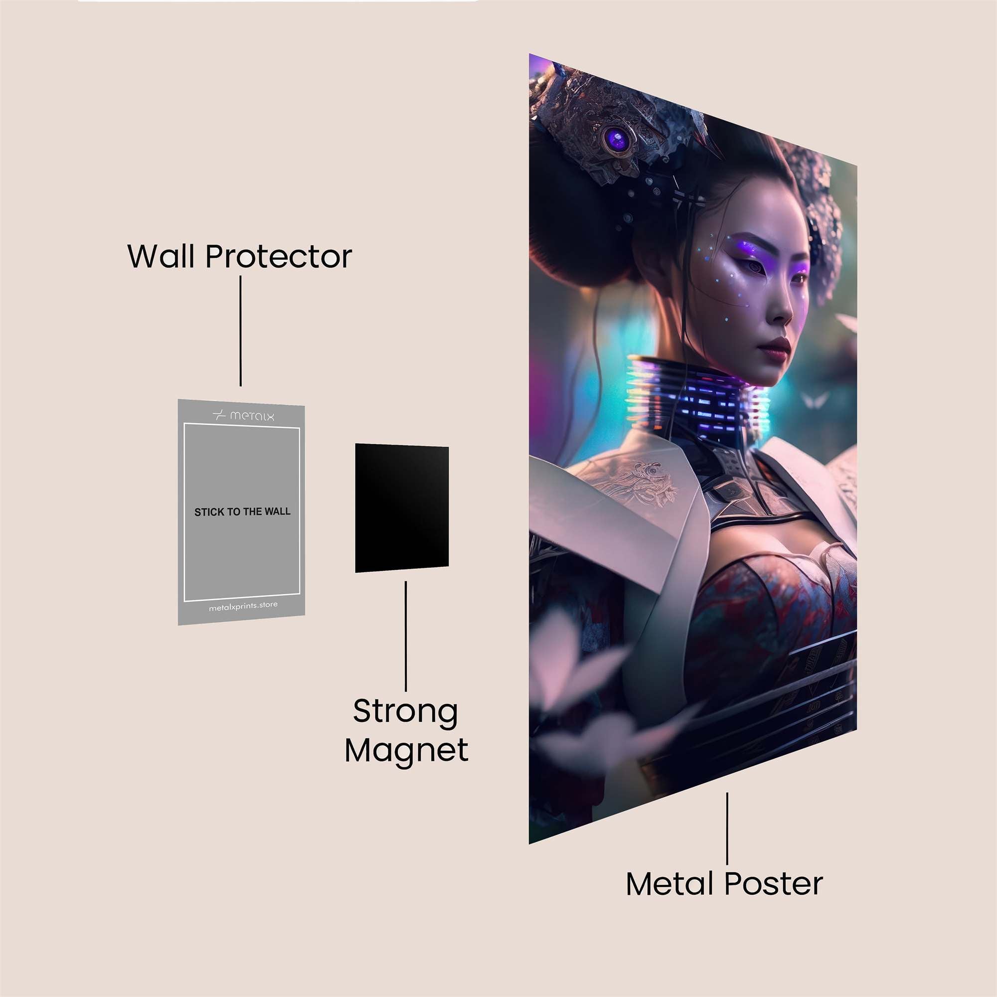 Geisha Futuristic Safe Wall Magnetic / M