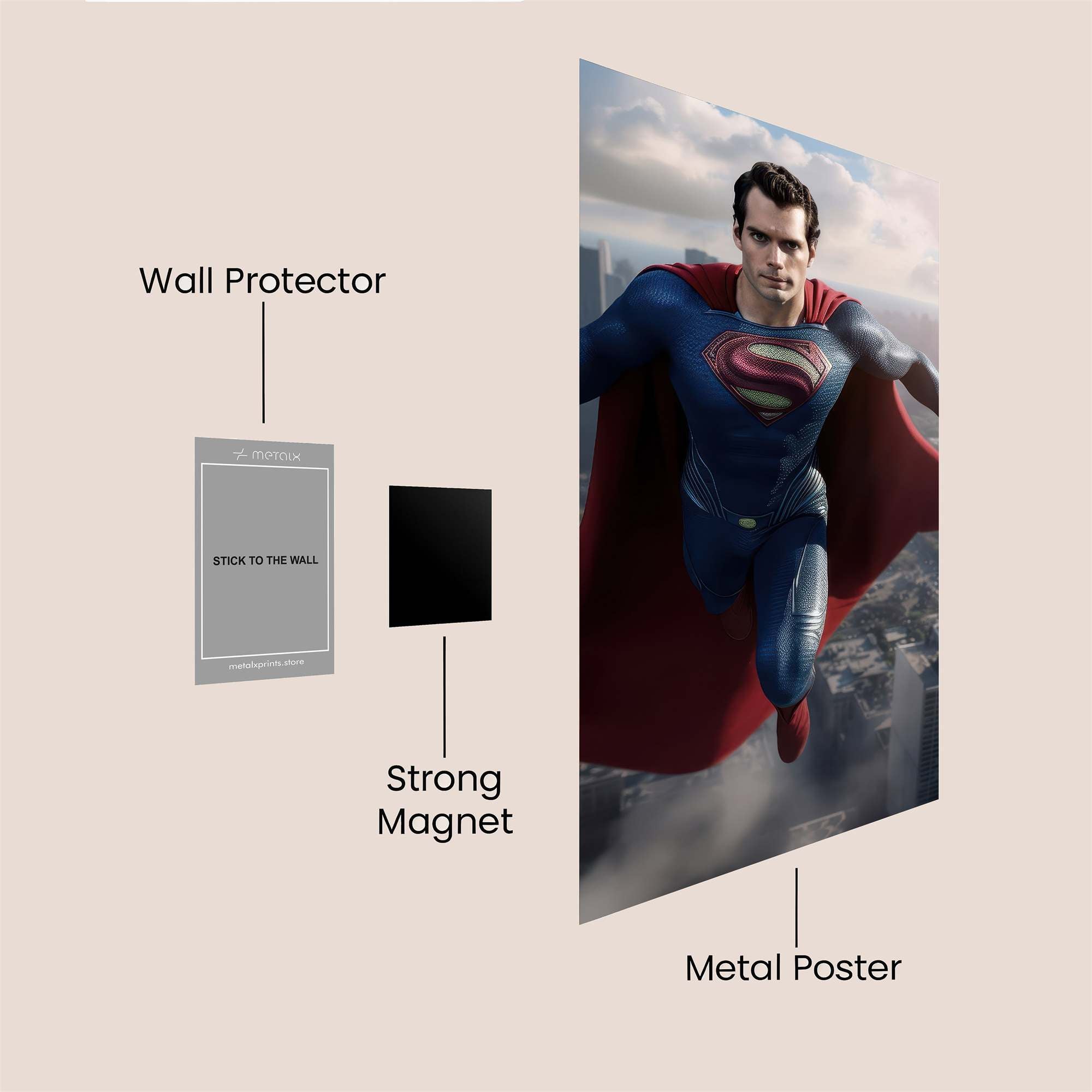 Superman Soaring Safe Wall Magnetic / M