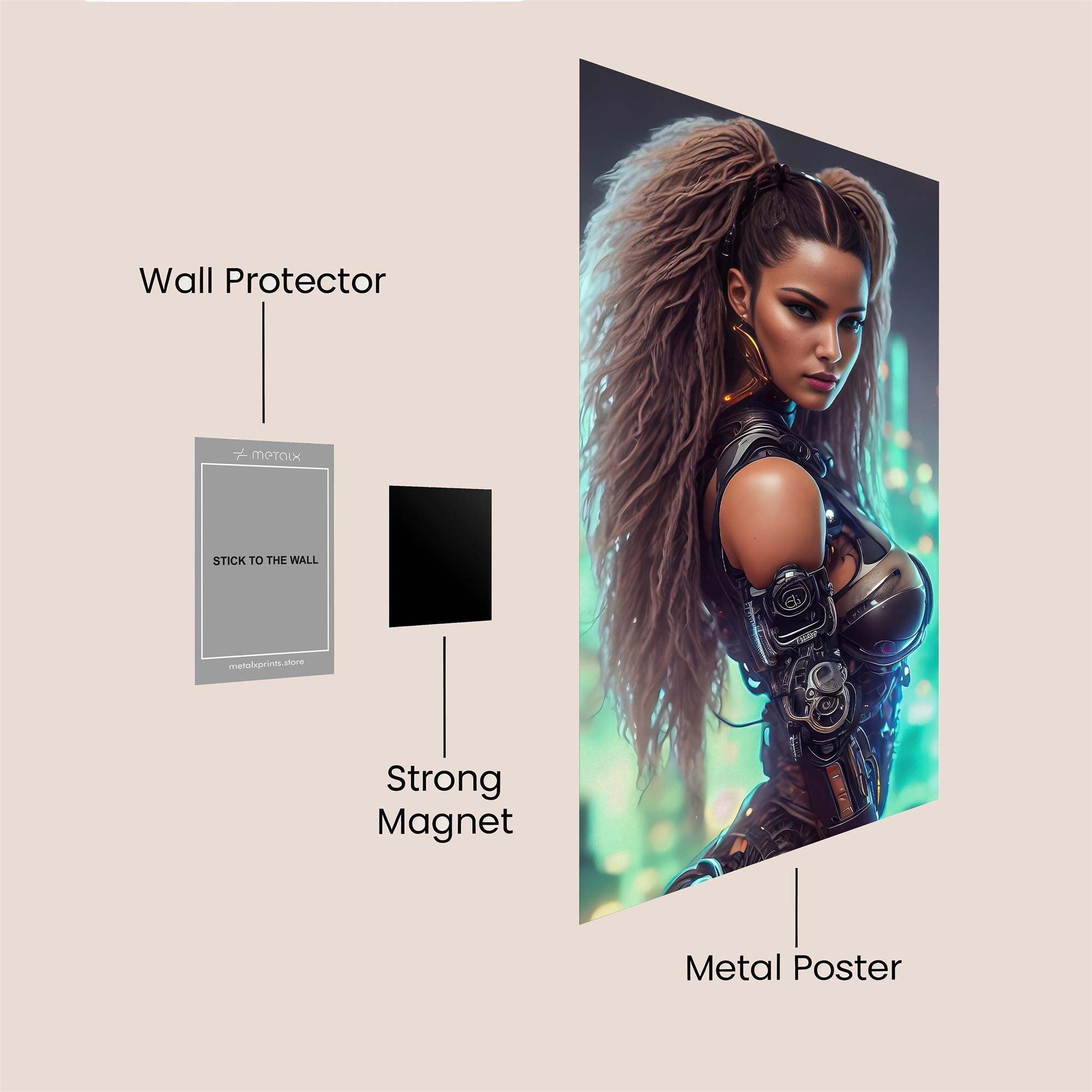 Cyberpunk Elegance Safe Wall Magnetic / M