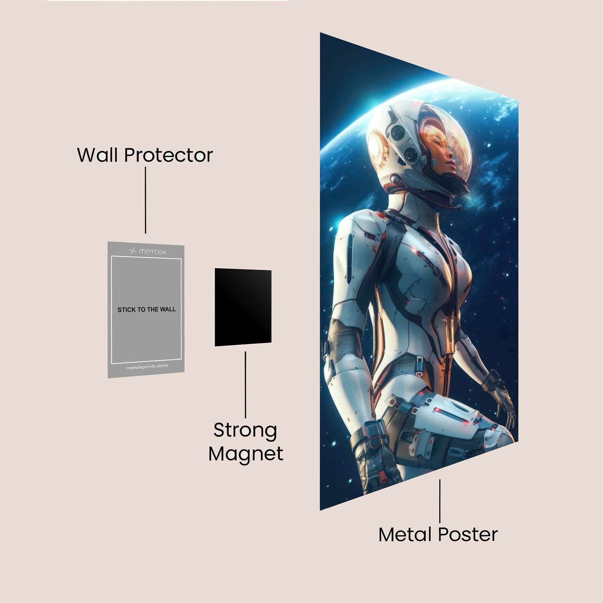 Astronaut Serene Safe Wall Magnetic / M