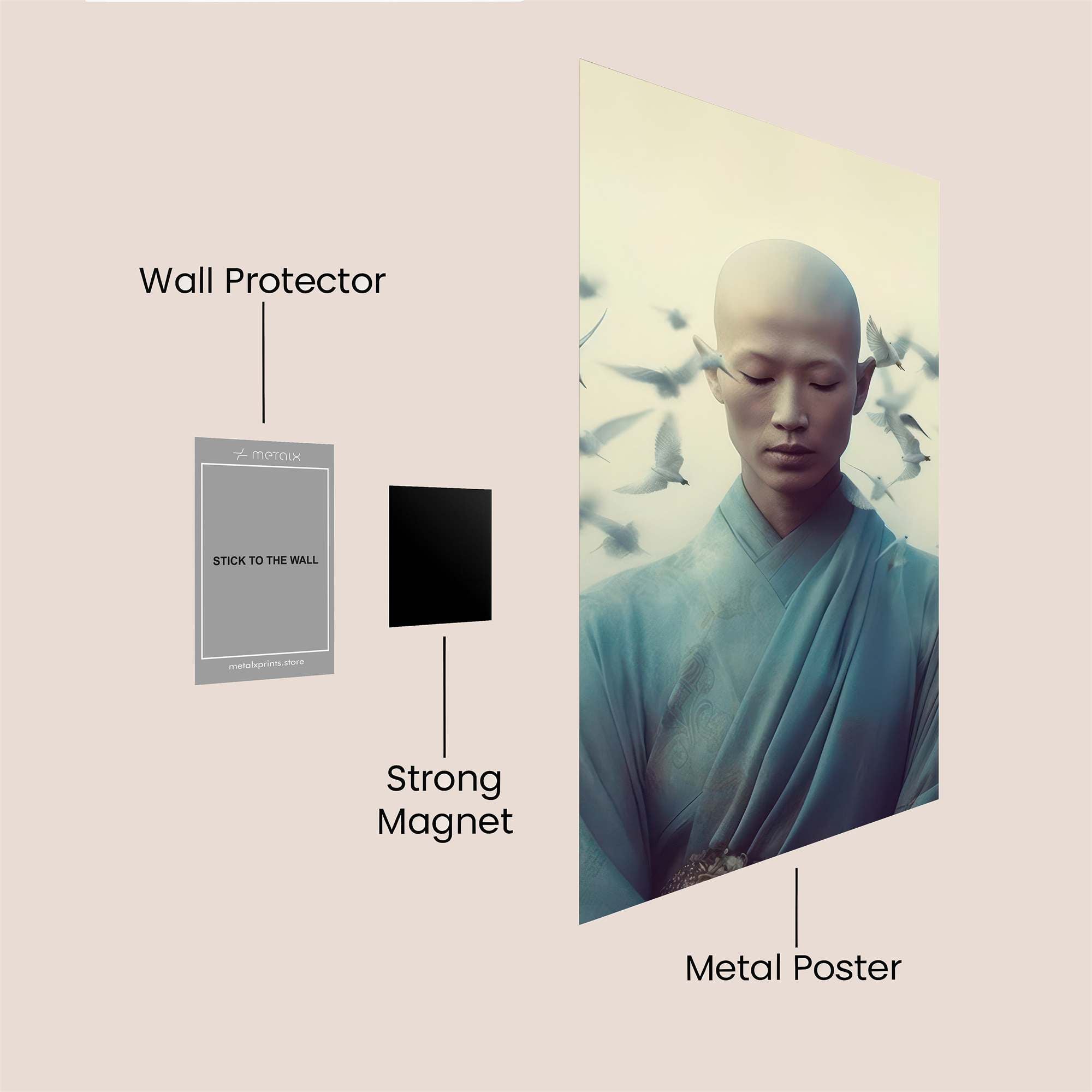 Monk Serenity Safe Wall Magnetic / M