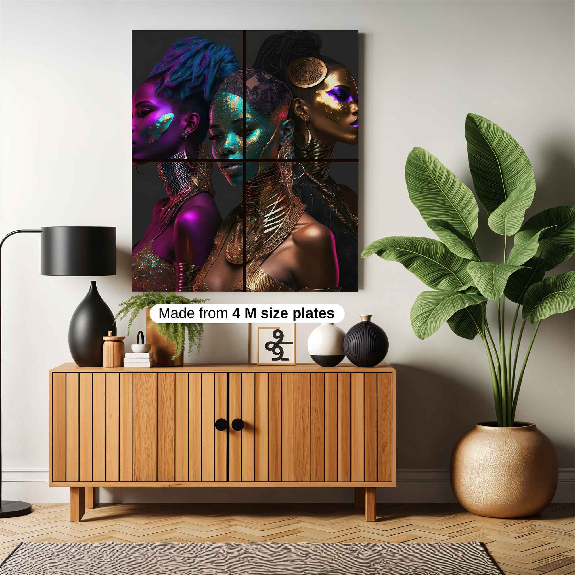 Afrofuturist Elegance Safe Wall Magnetic / M