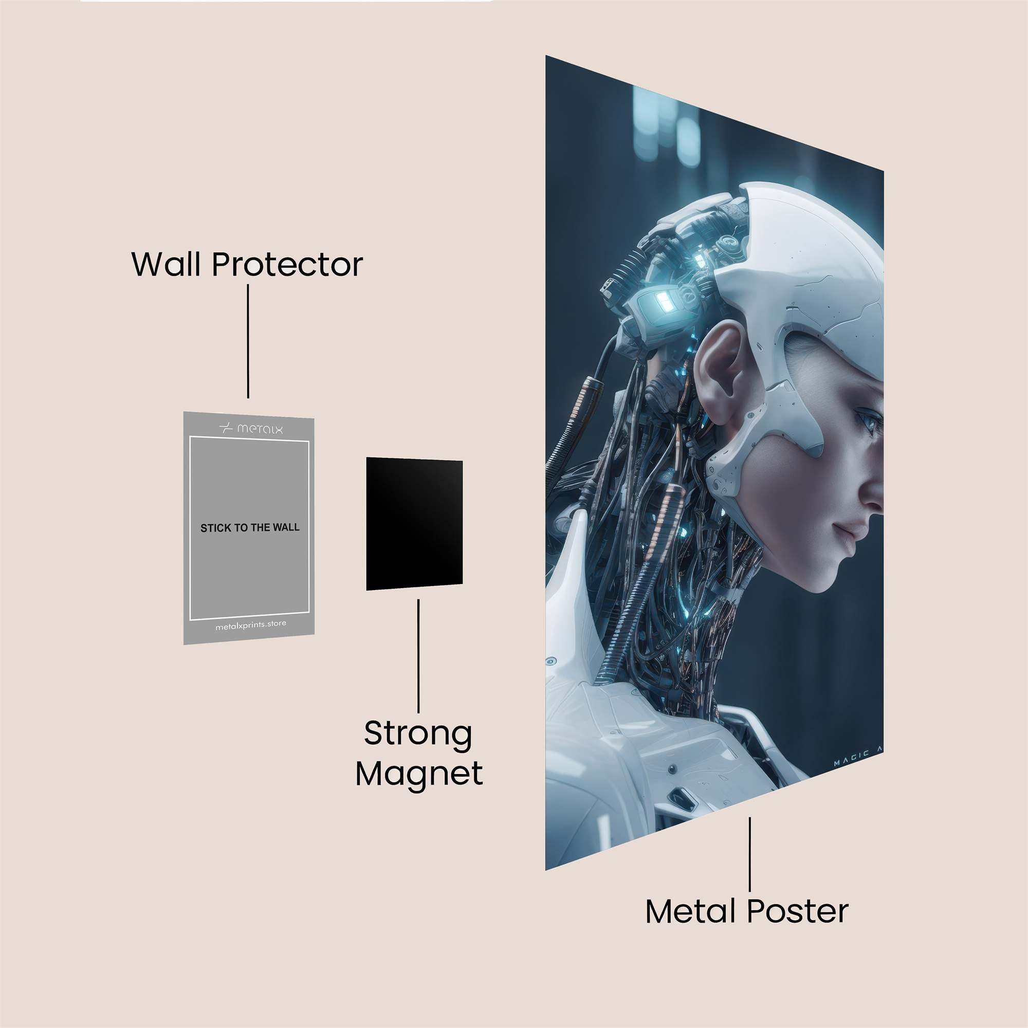 Robot Elegance Safe Wall Magnetic / M