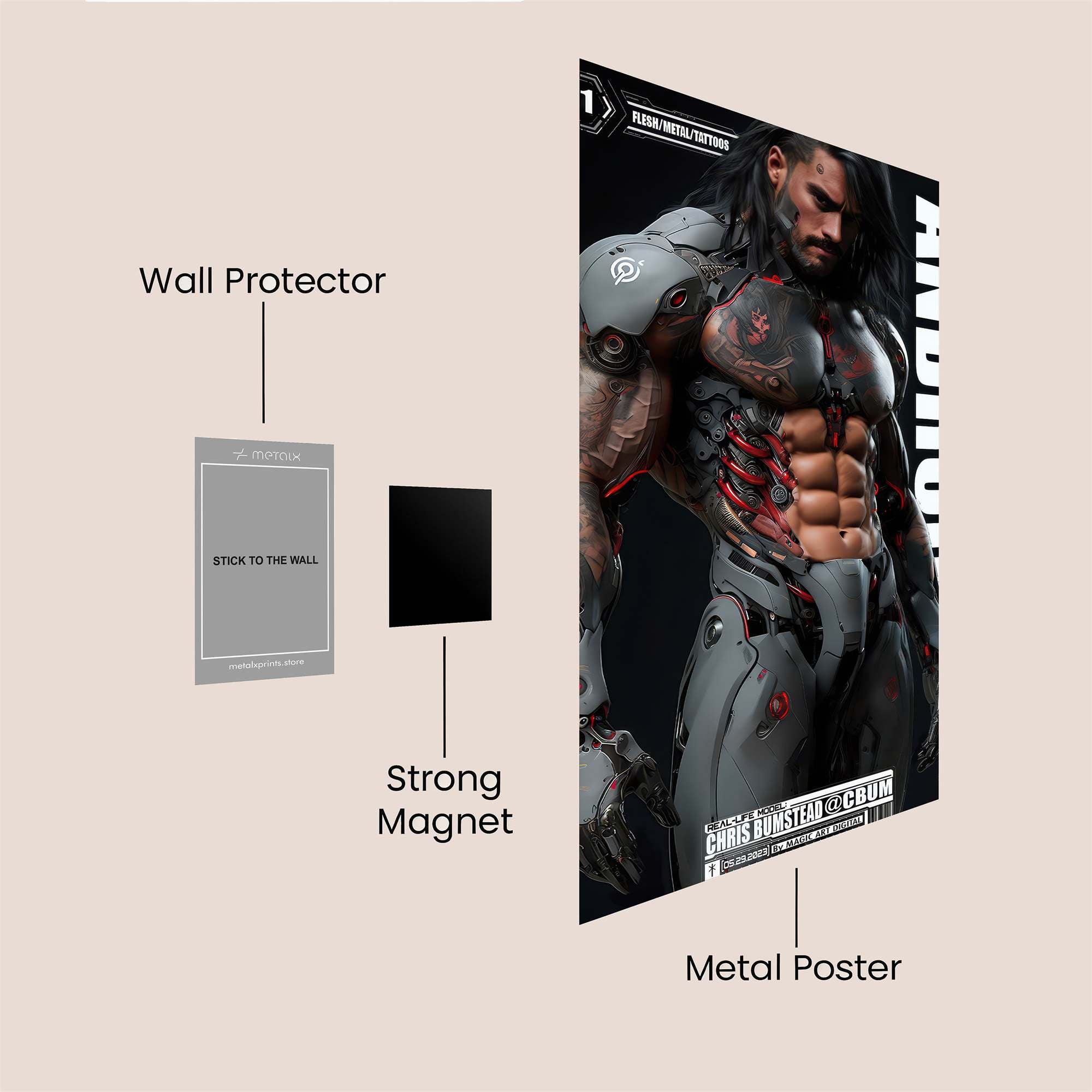 Android Warrior Safe Wall Magnetic / M