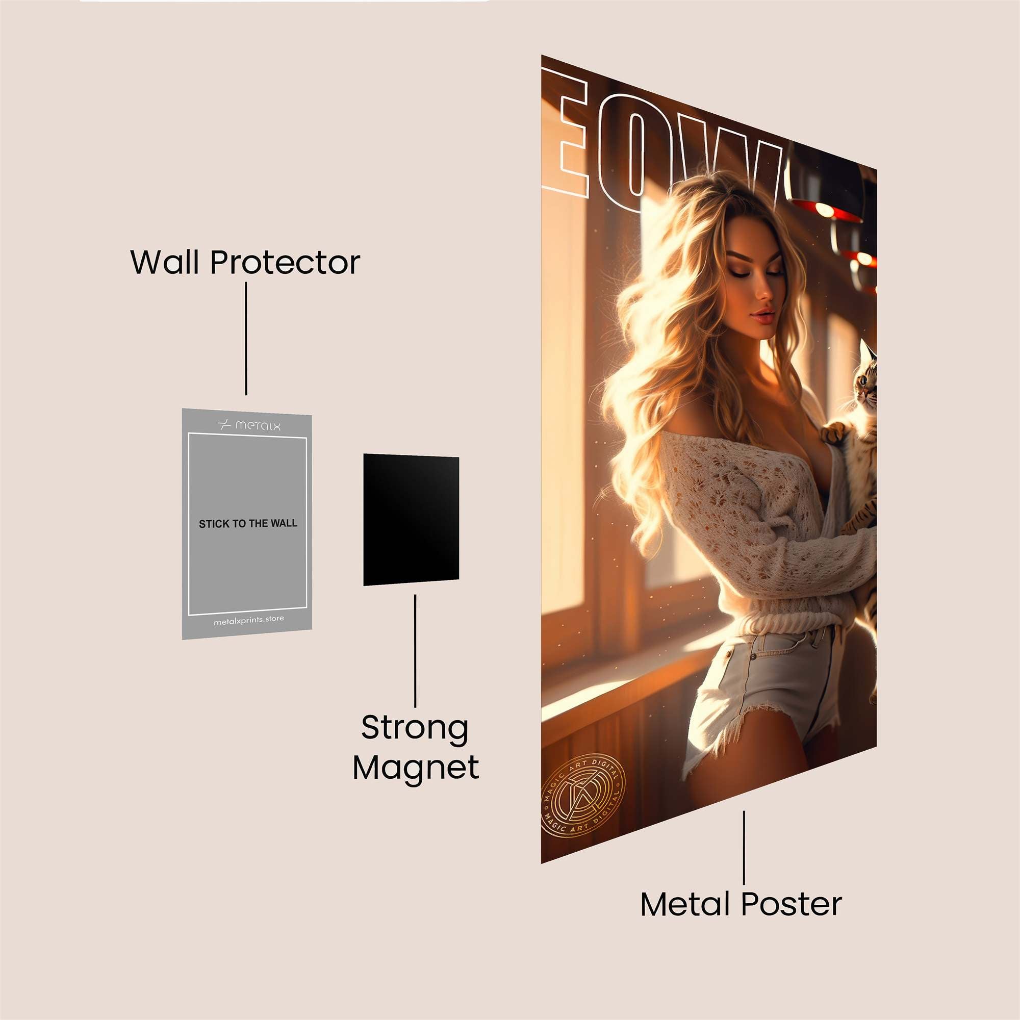 Cat Charm Safe Wall Magnetic / M