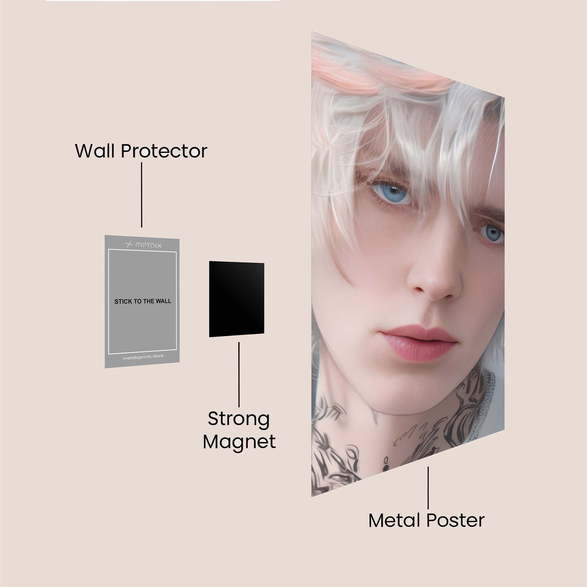 Pastel Rebel Safe Wall Magnetic / M