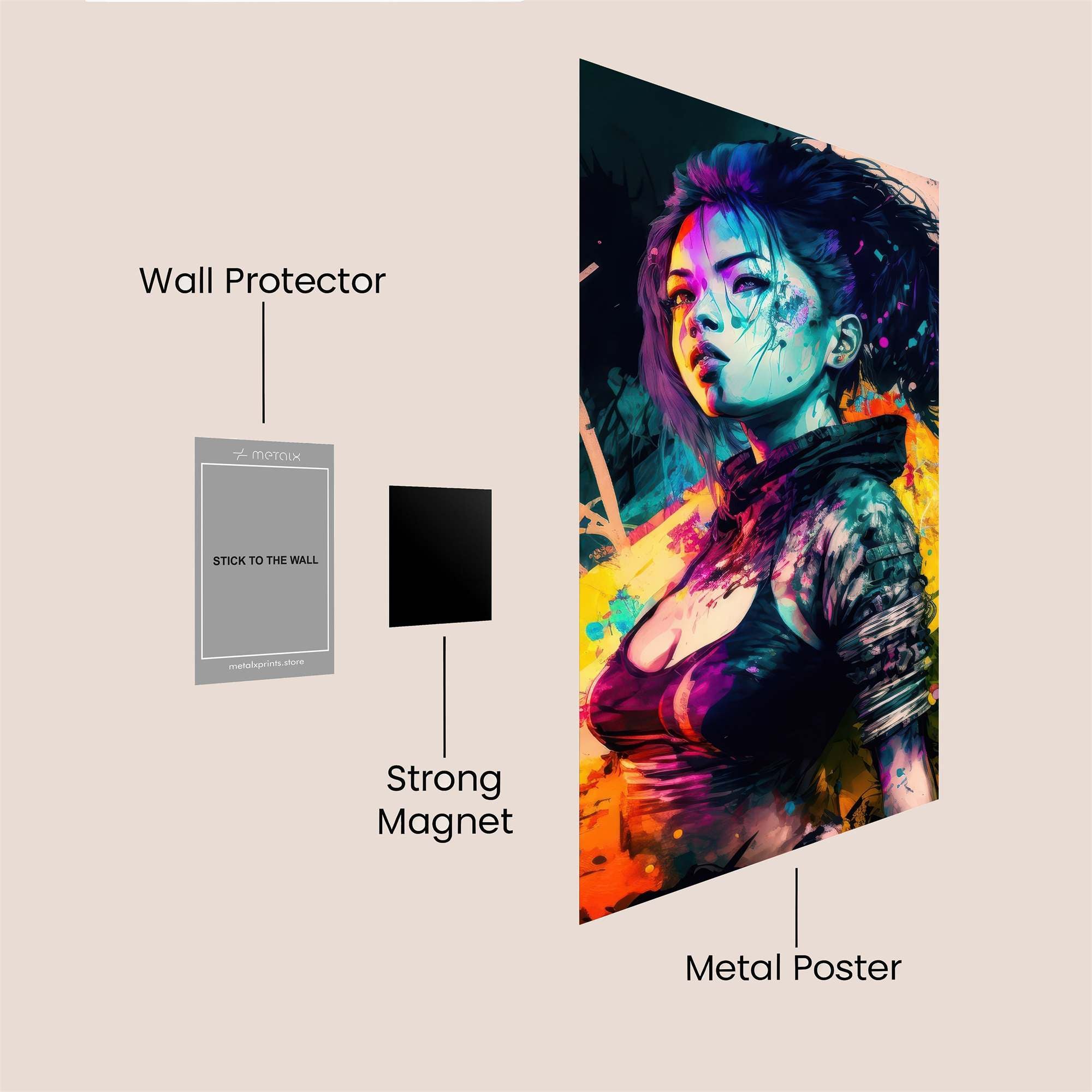 Neon Warrior Safe Wall Magnetic / M