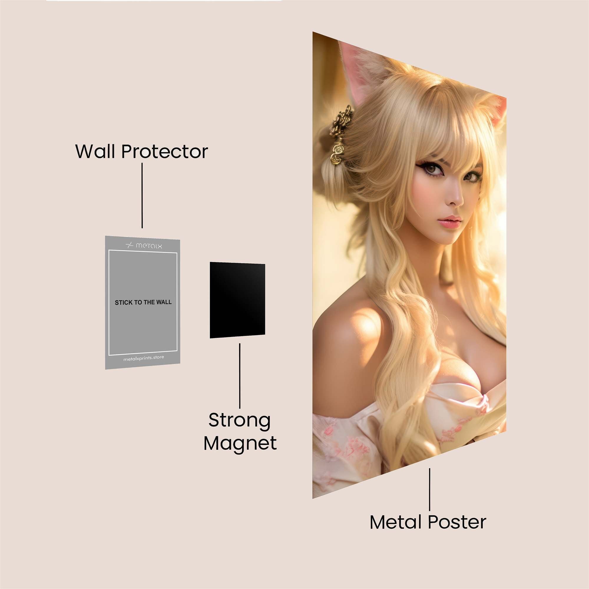 Feline Elegance Safe Wall Magnetic / M