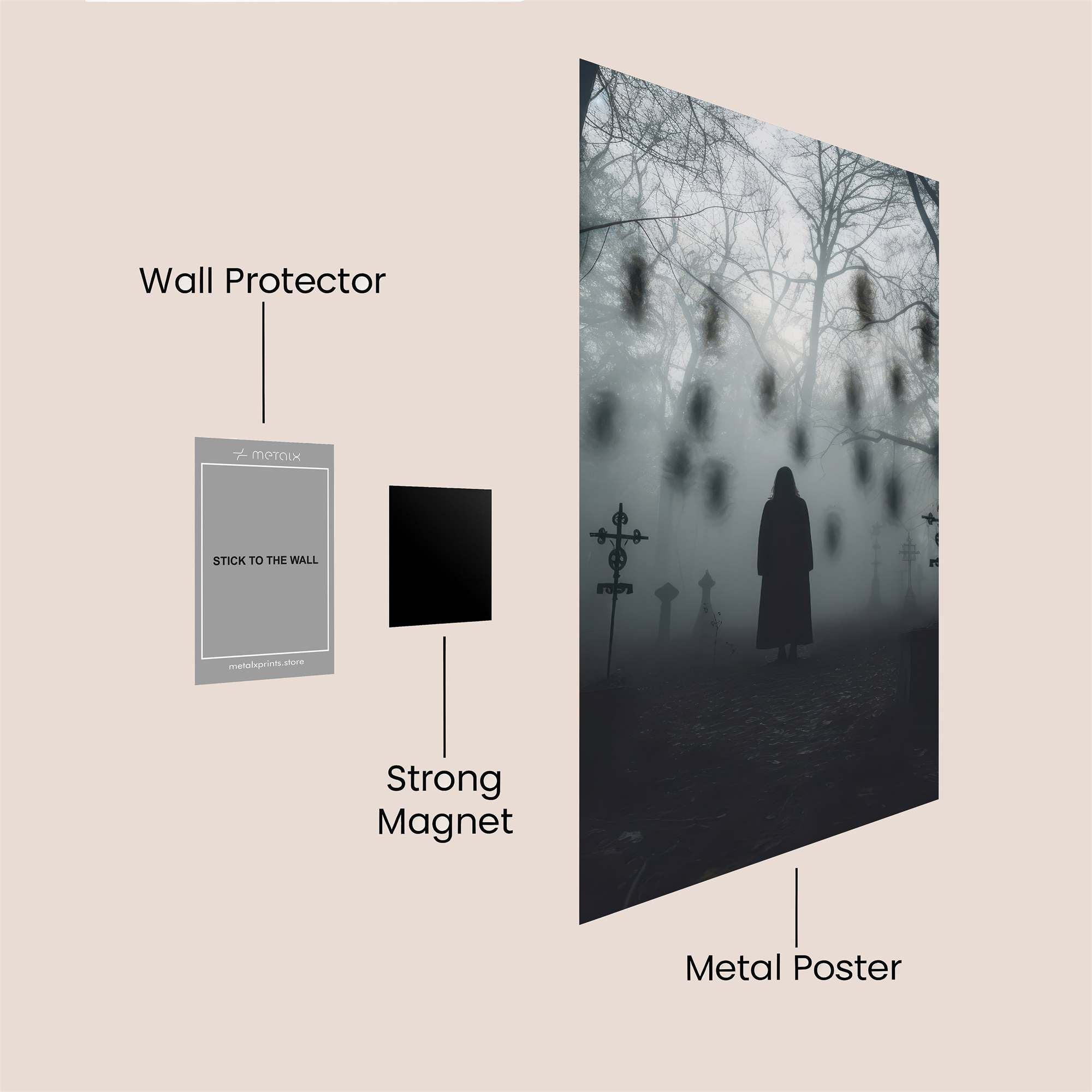 Ghostly Silence Safe Wall Magnetic / M