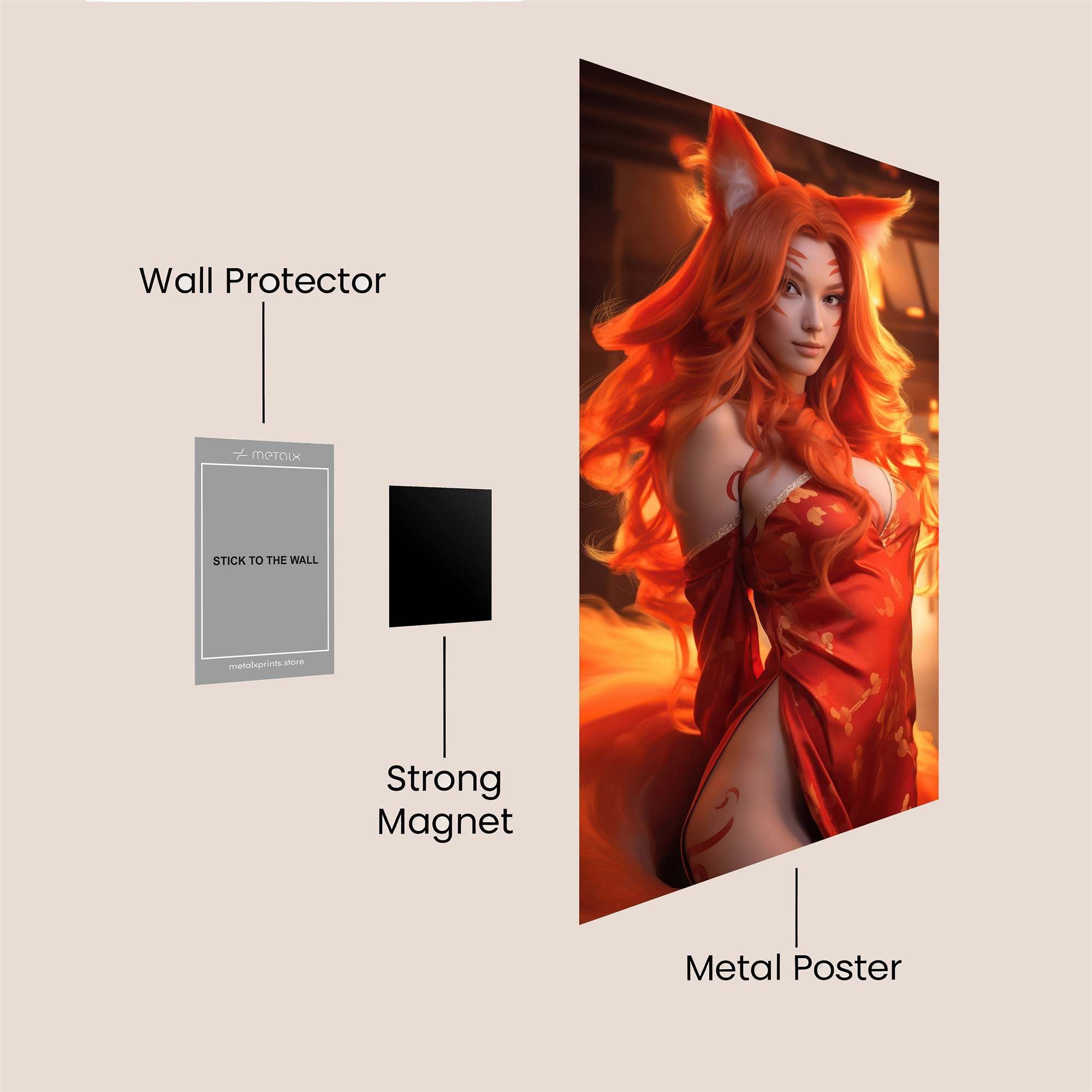 Kitsune Enchantress Safe Wall Magnetic / M