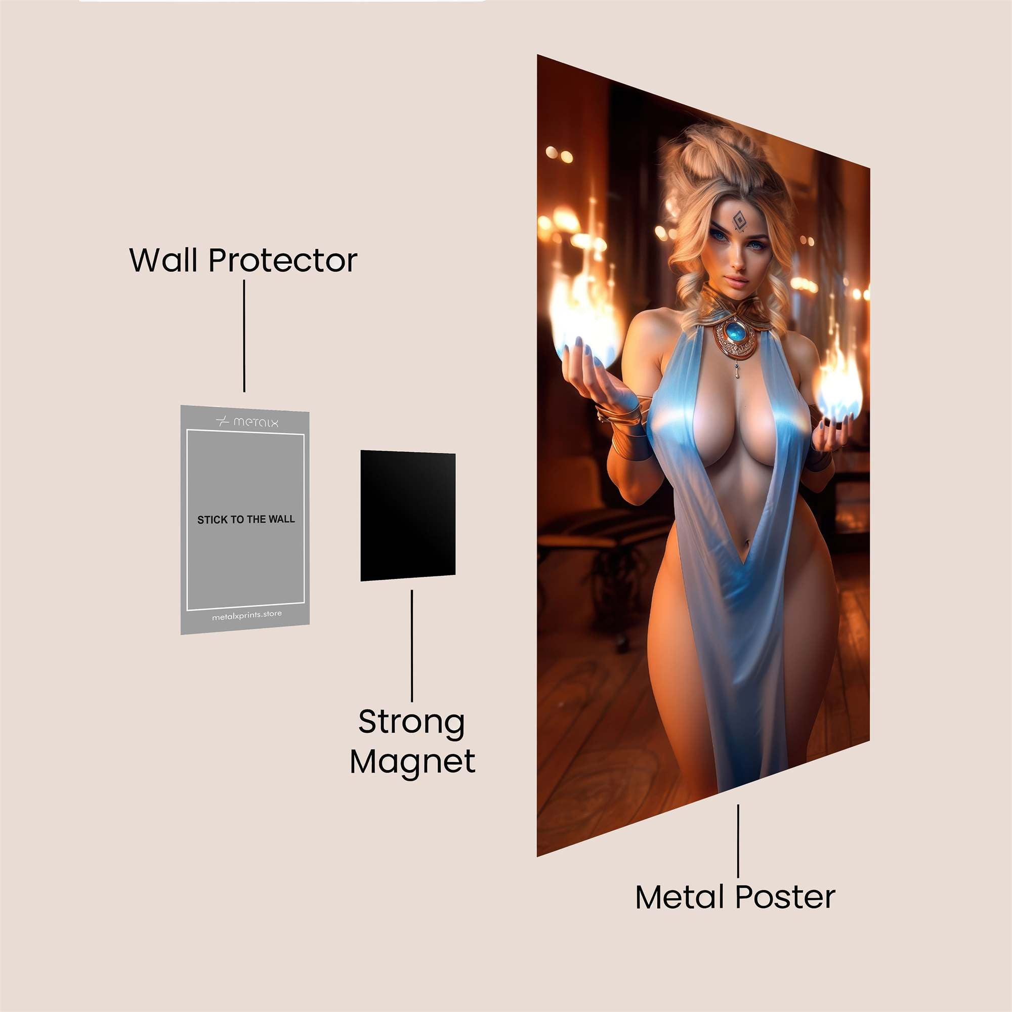 Sorceress Seductive Safe Wall Magnetic / M