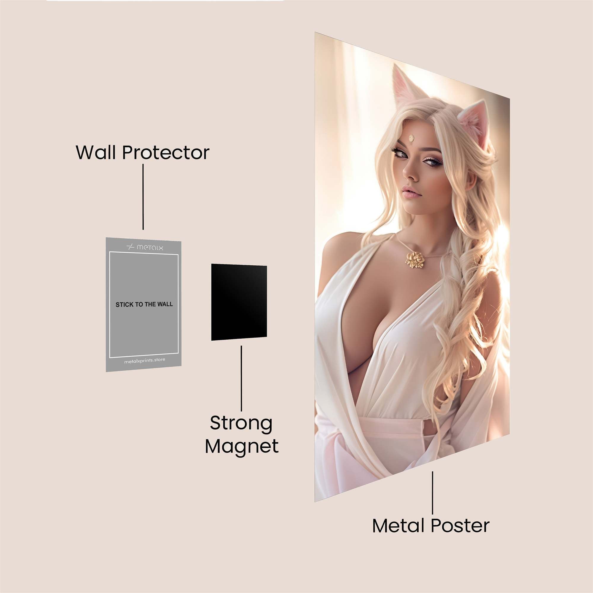 Feline Elegance Safe Wall Magnetic / M