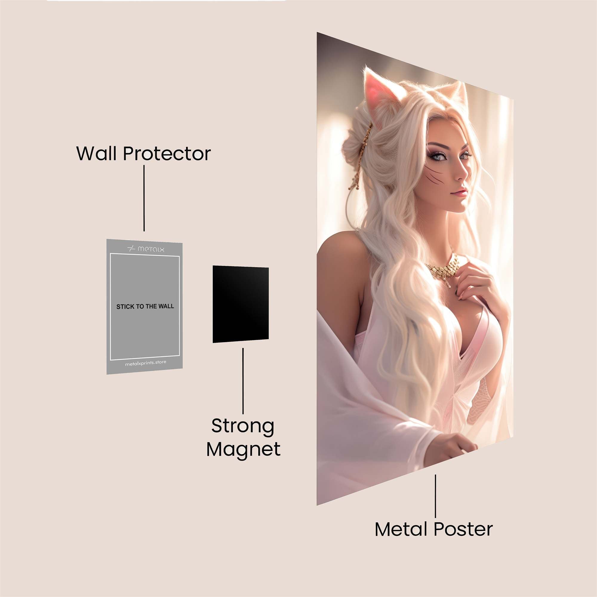 Feline Elegance Safe Wall Magnetic / M