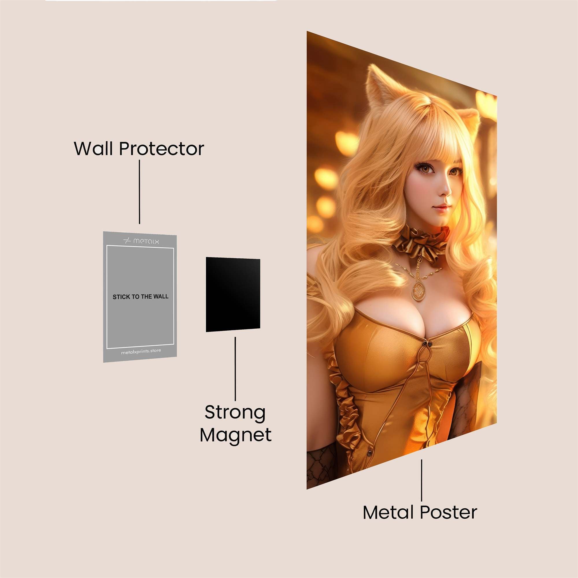 Feline Elegance Safe Wall Magnetic / M