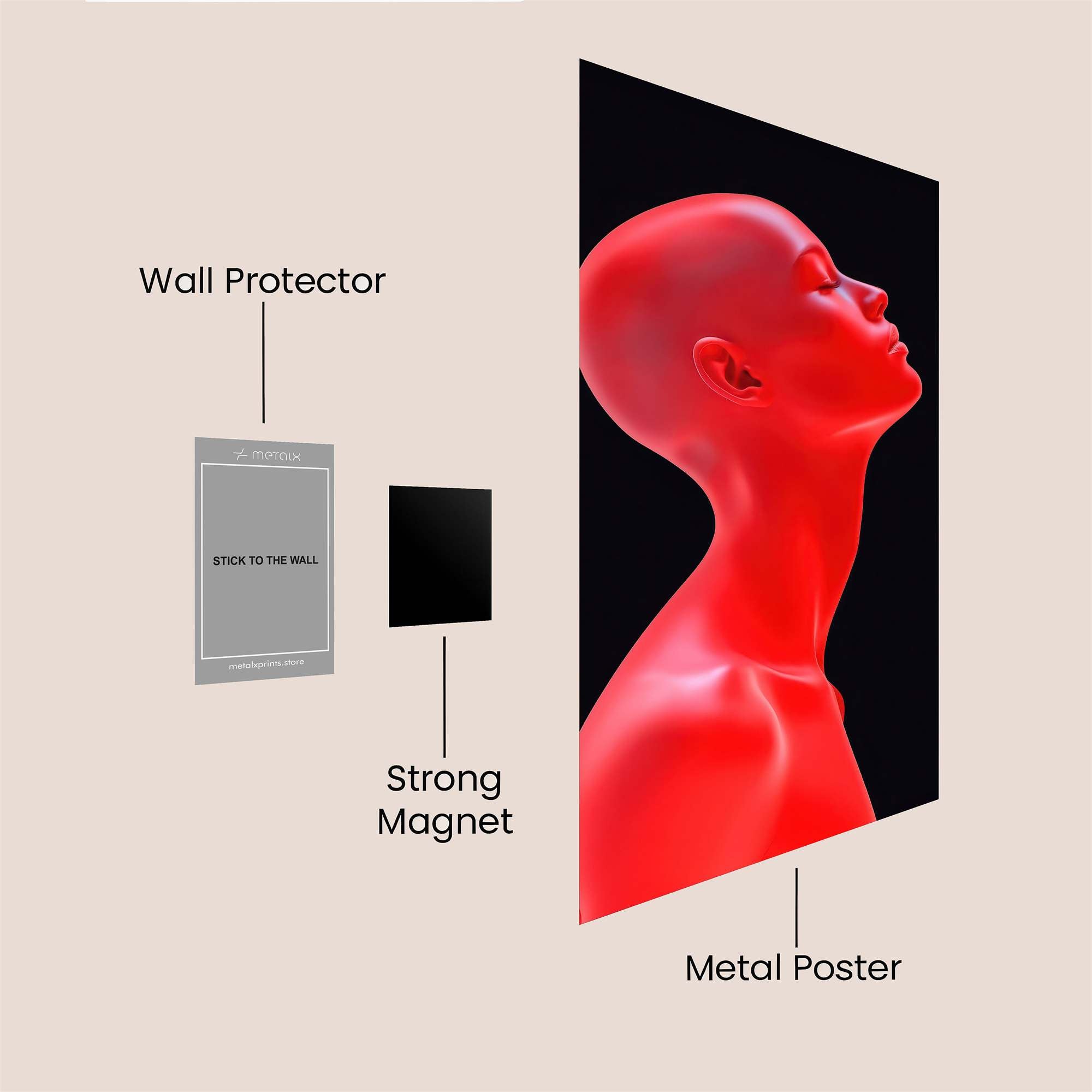 Red Serenity Safe Wall Magnetic / M