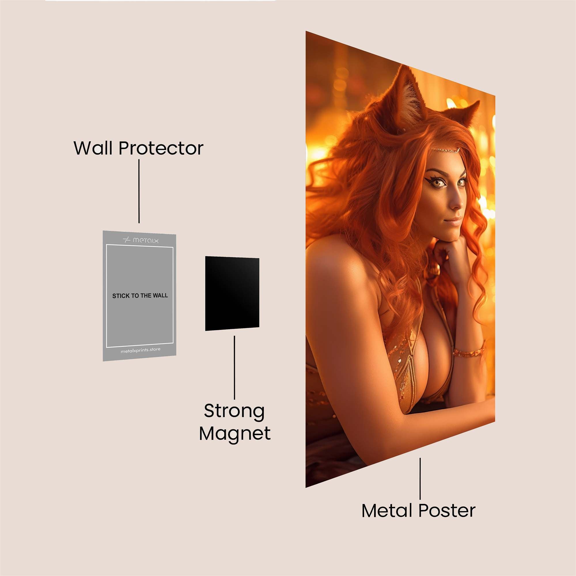 Foxy Enigma Safe Wall Magnetic / M