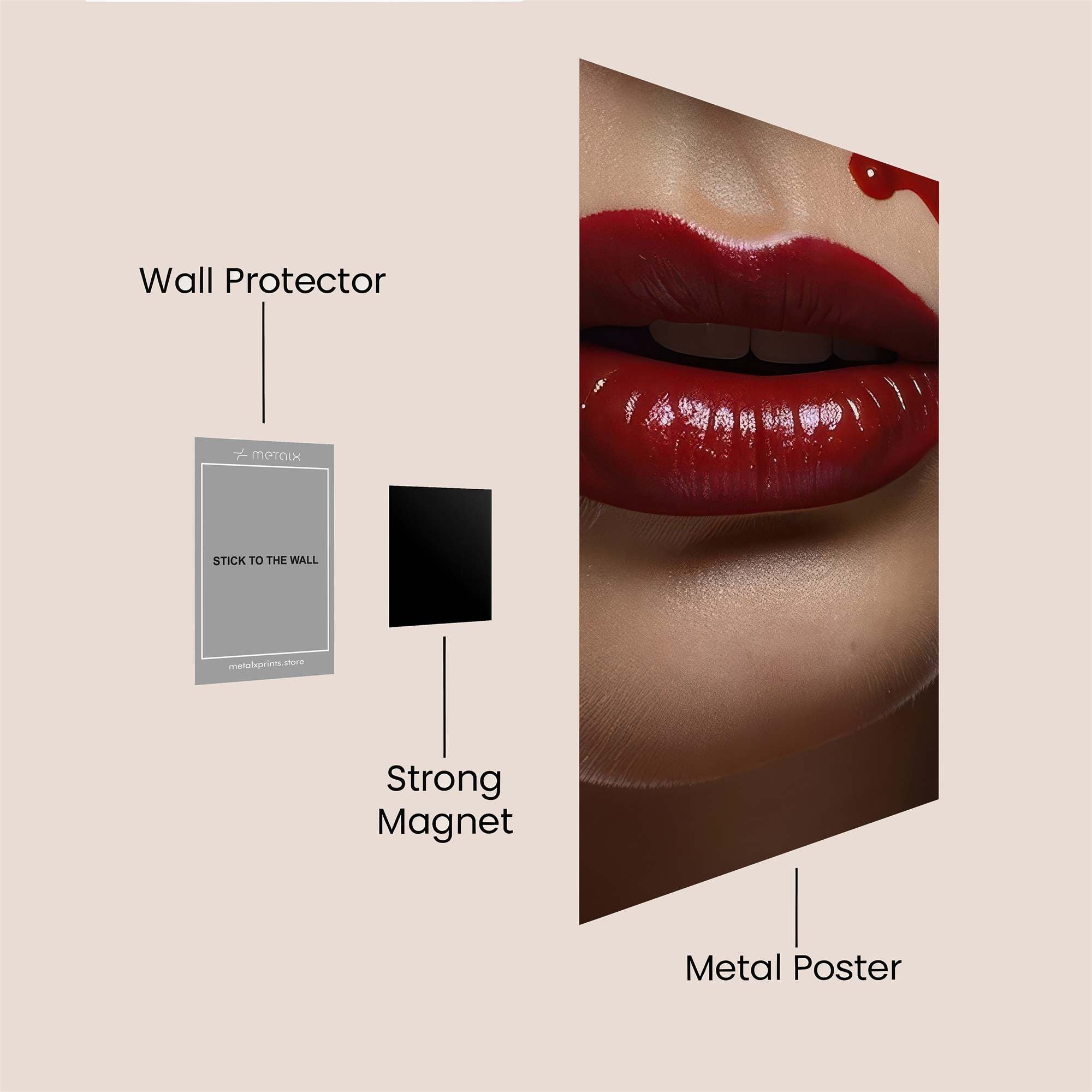 Lips Dripping Safe Wall Magnetic / M
