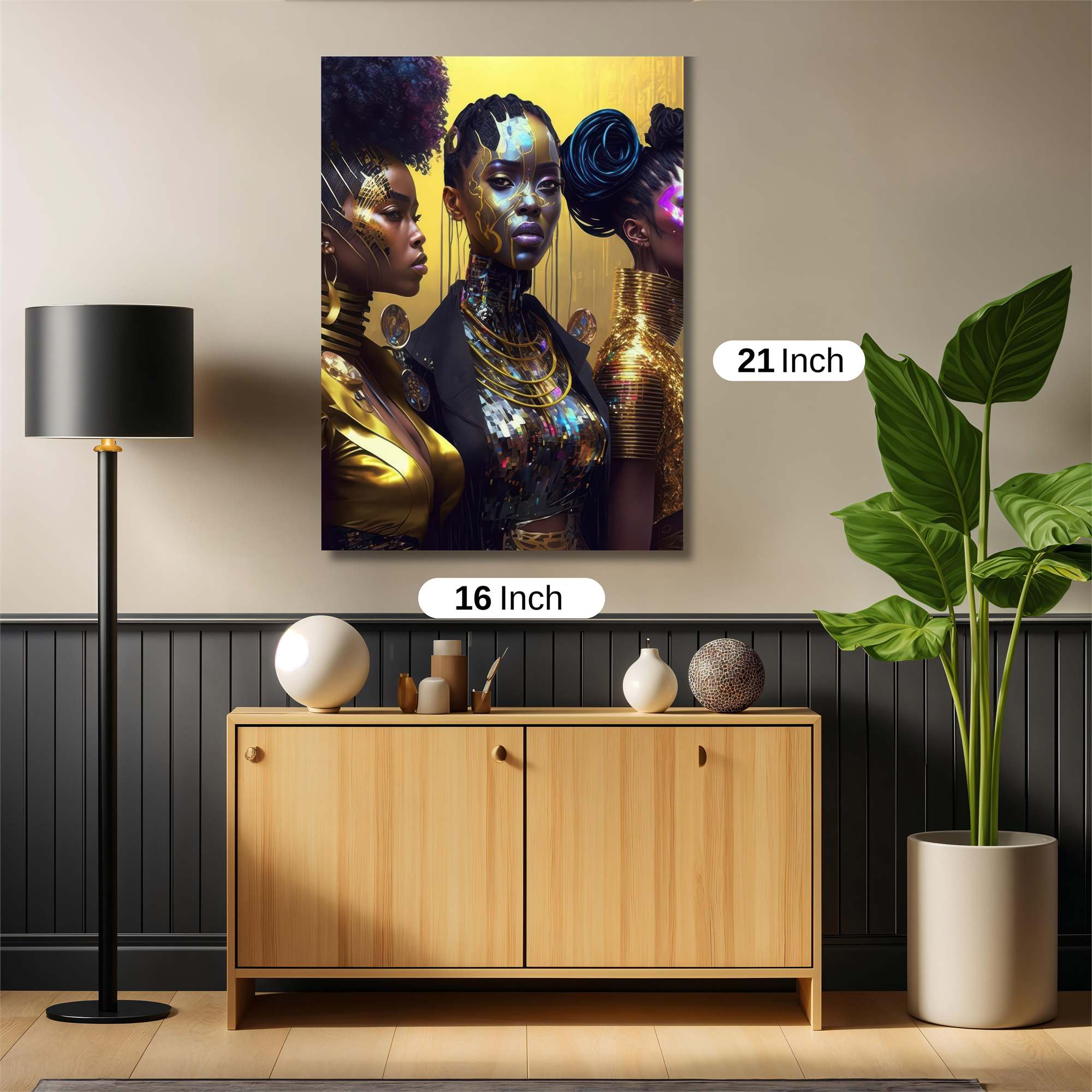 Afrofuturist Elegance Safe Wall Magnetic / M