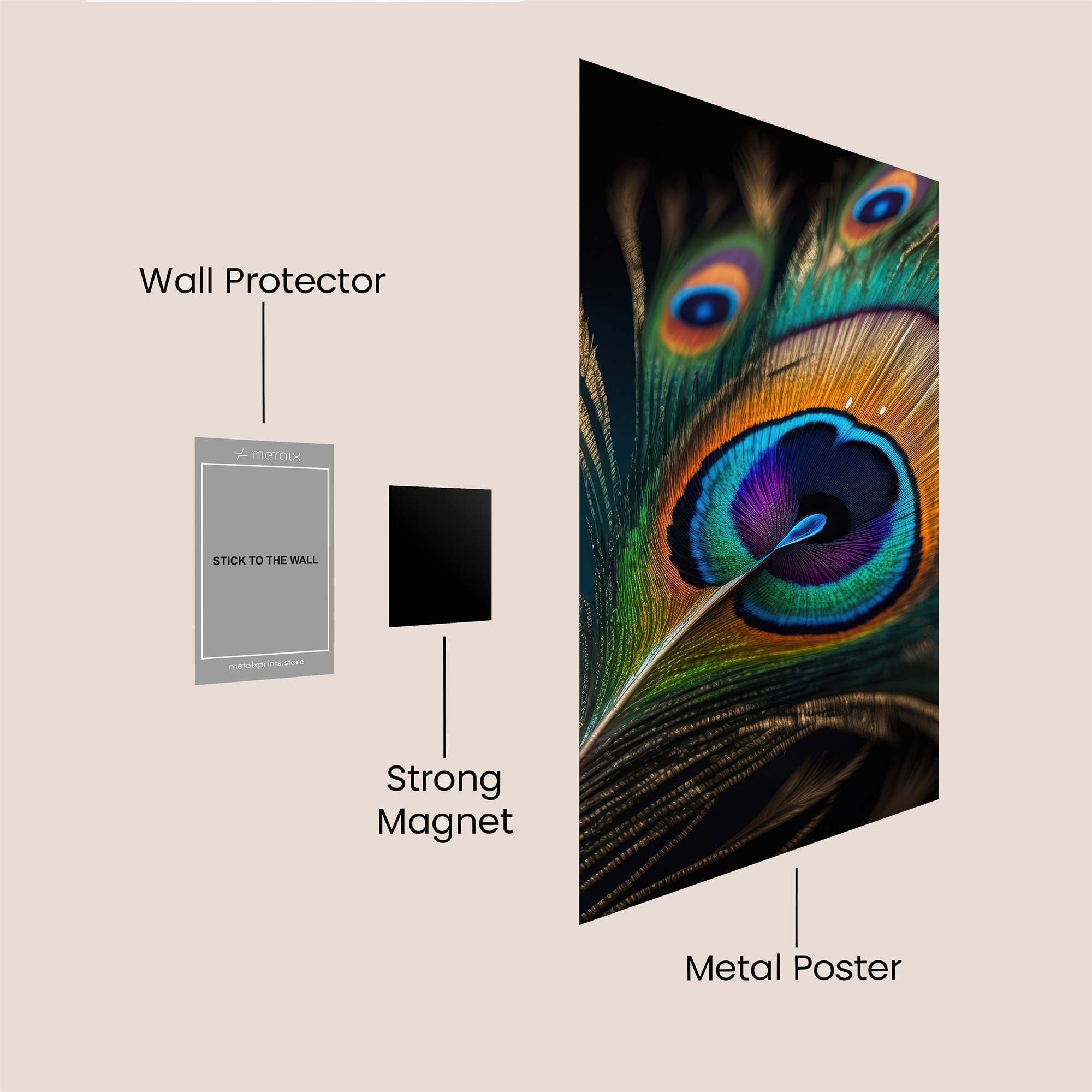 Peacock Radiance Safe Wall Magnetic / M