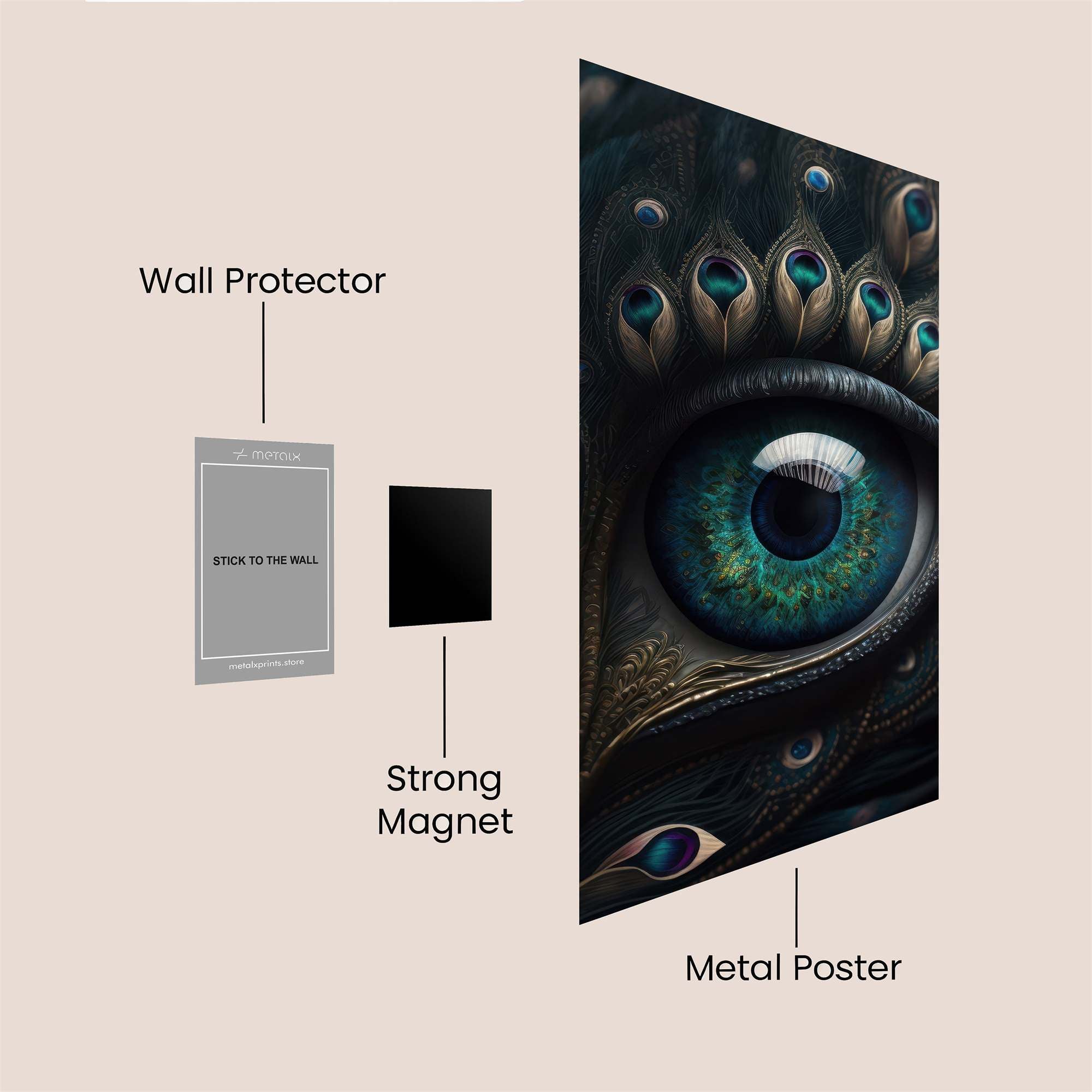 Peacock Enigma Safe Wall Magnetic / M