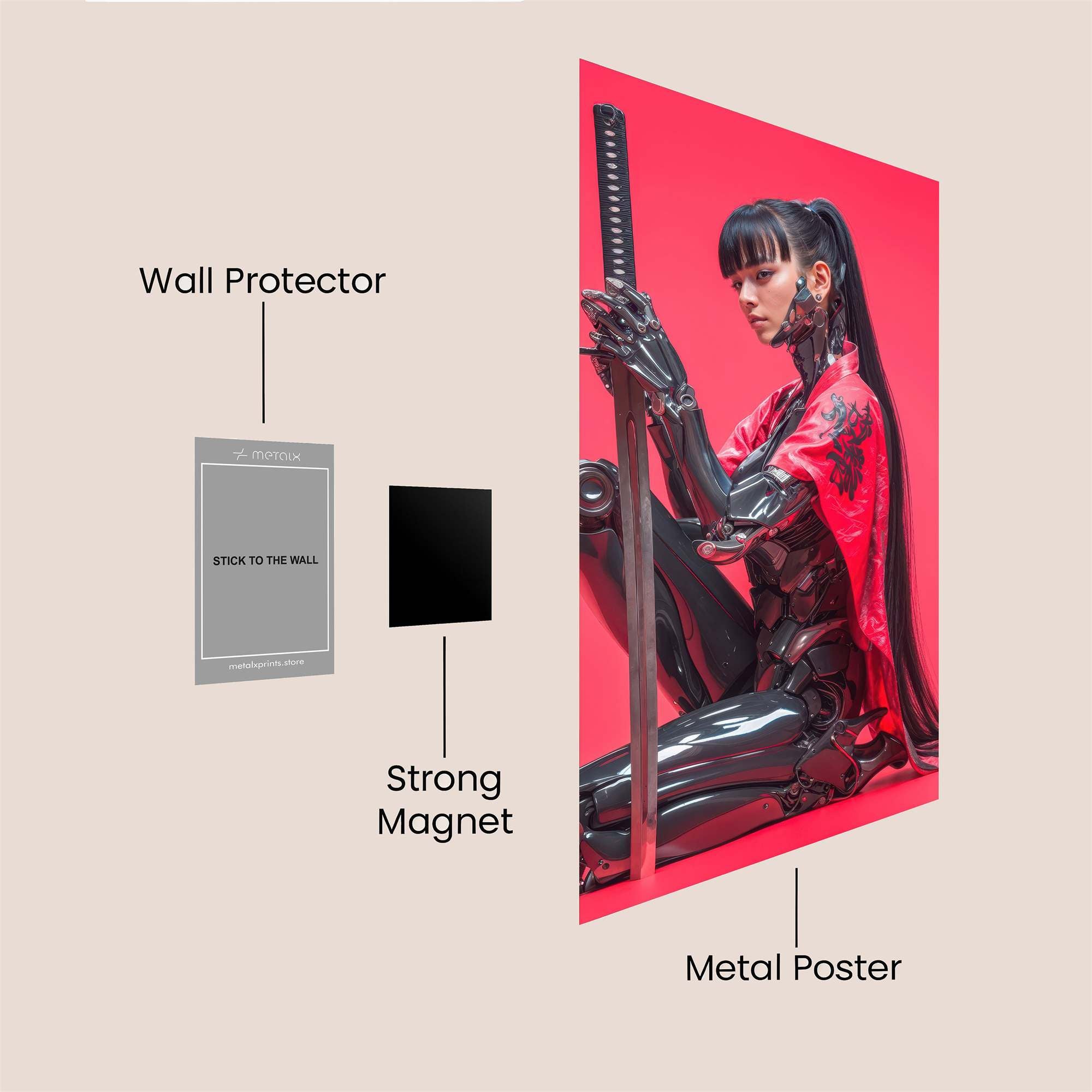 Gyroid Futuristic Safe Wall Magnetic / M