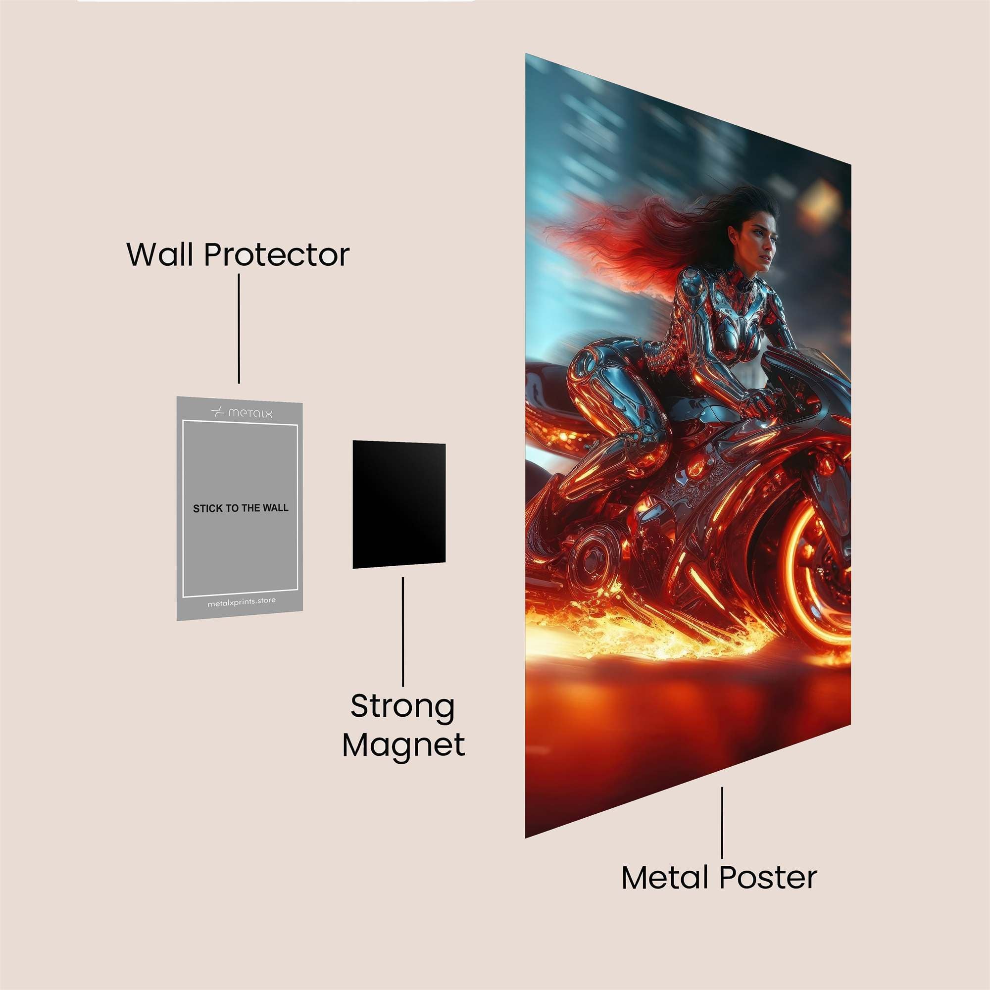 Cyber Blaze Safe Wall Magnetic / M