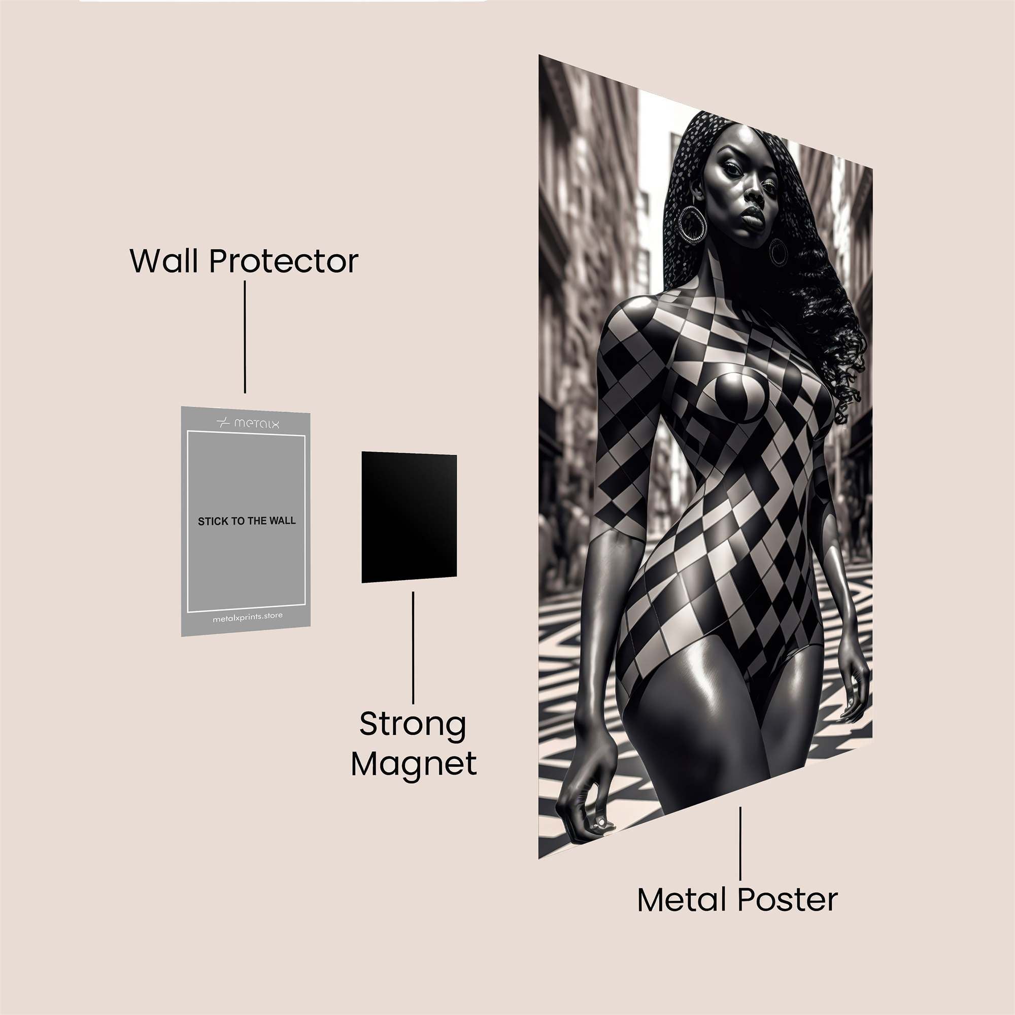 Checkerboard Confidence Safe Wall Magnetic / M