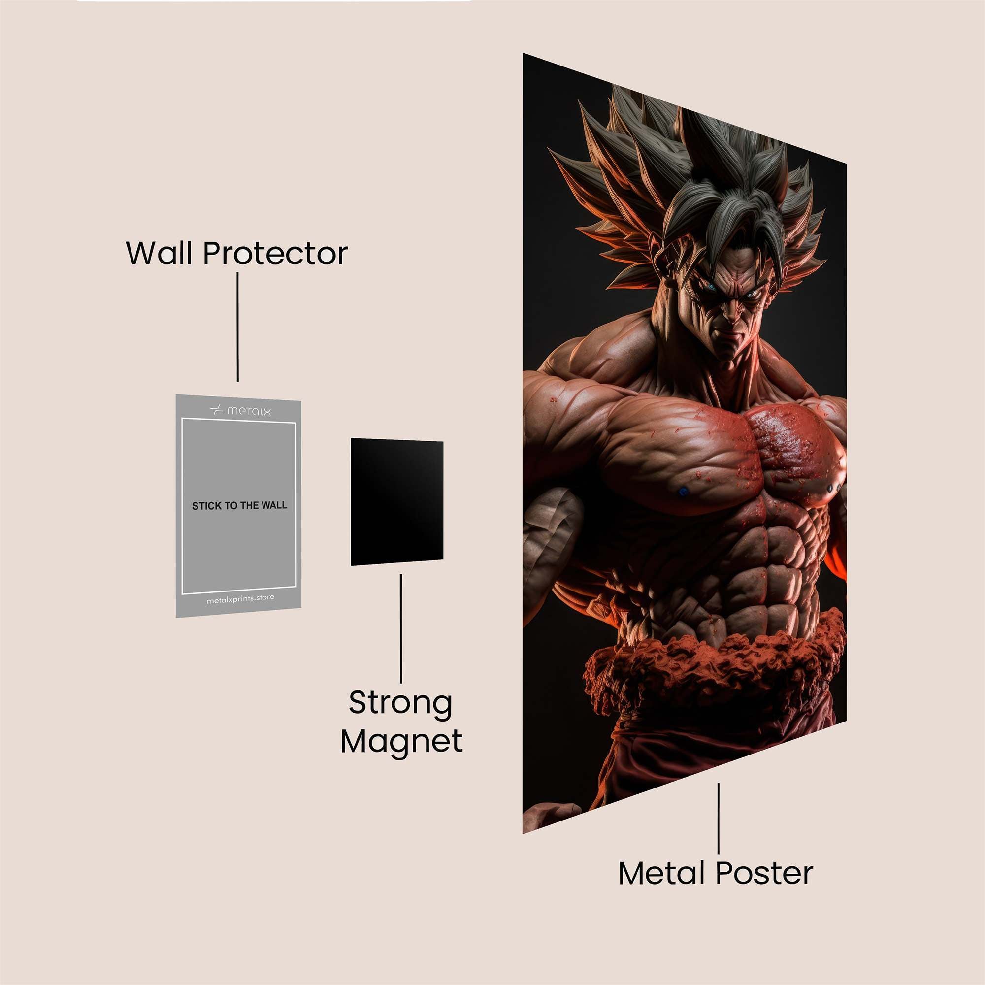 Goku Ferocious Safe Wall Magnetic / M