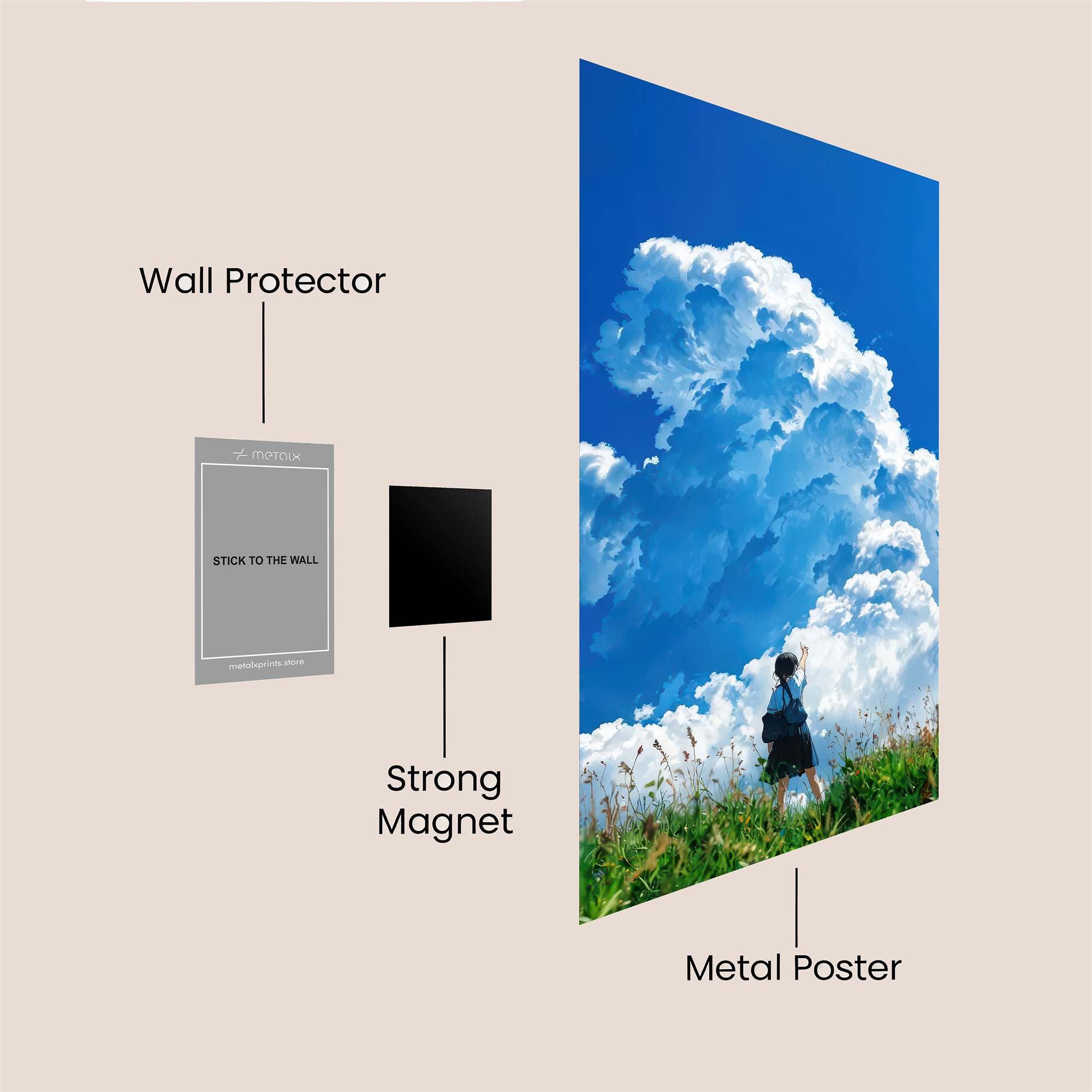 Clouds Whisper Safe Wall Magnetic / M