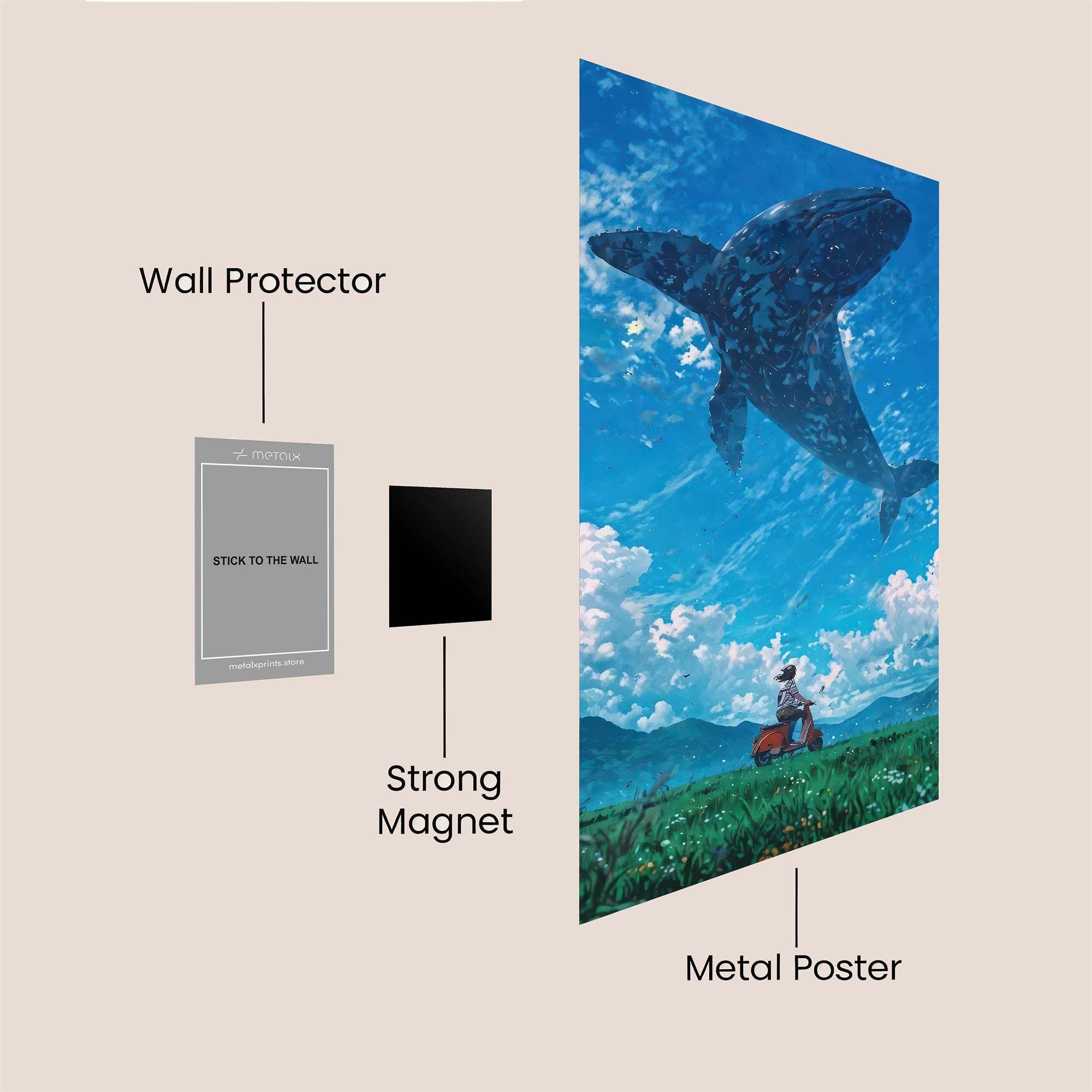 Whale Dream Safe Wall Magnetic / M