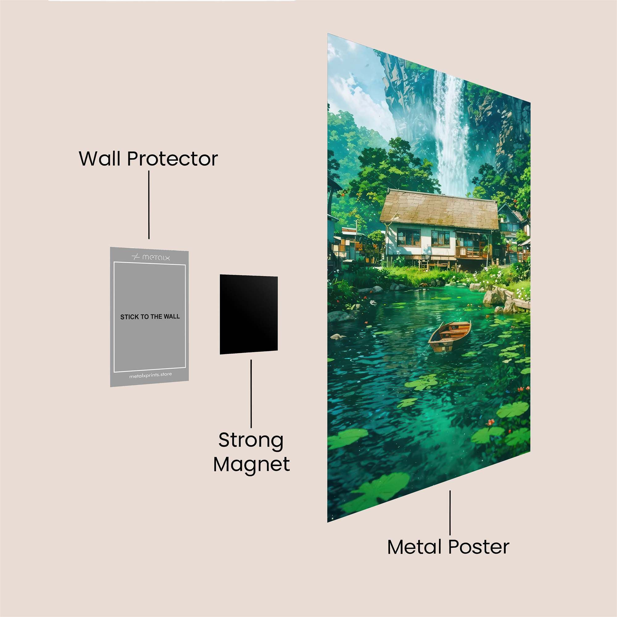 Waterfall Serenity Safe Wall Magnetic / M