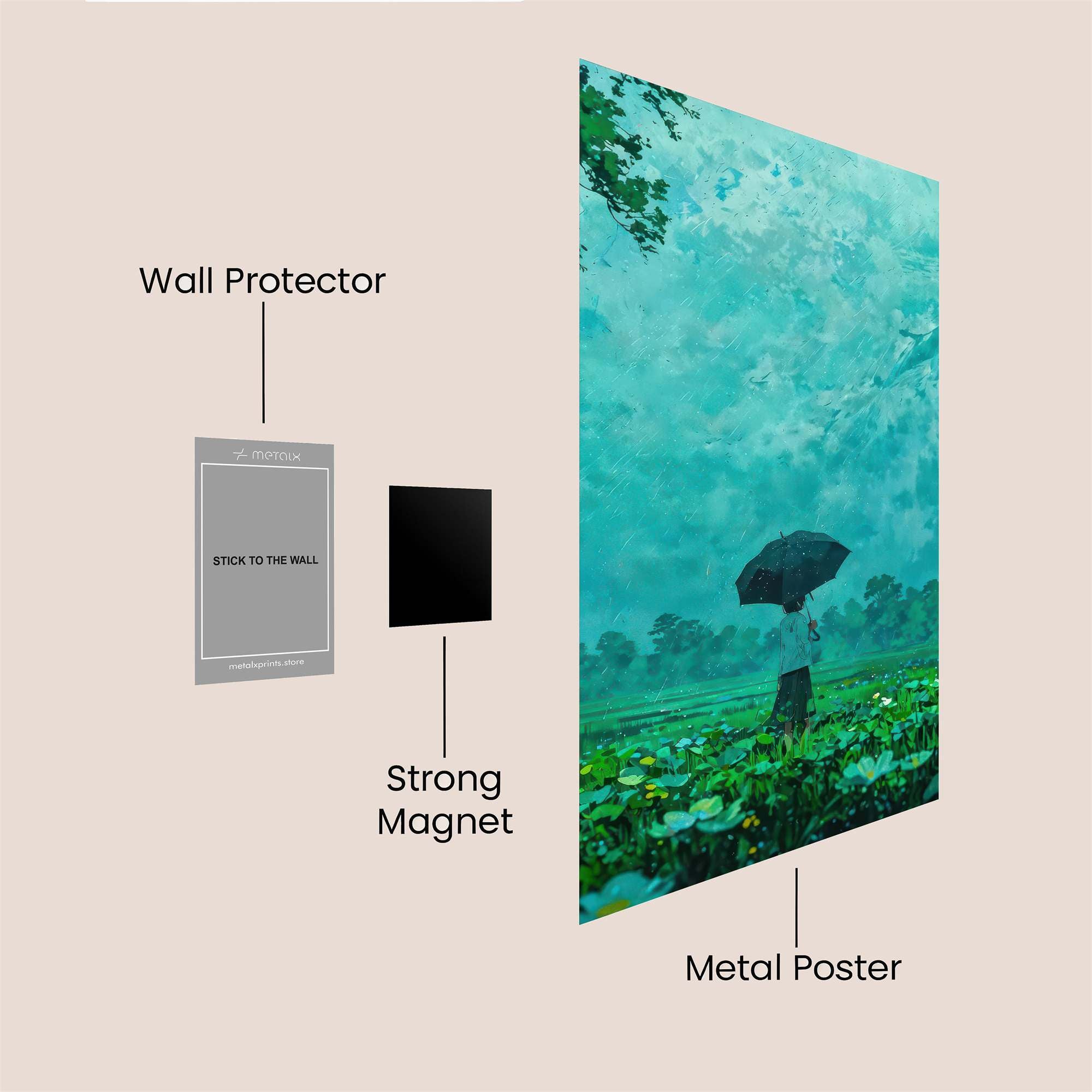 Rainy Serenity Safe Wall Magnetic / M