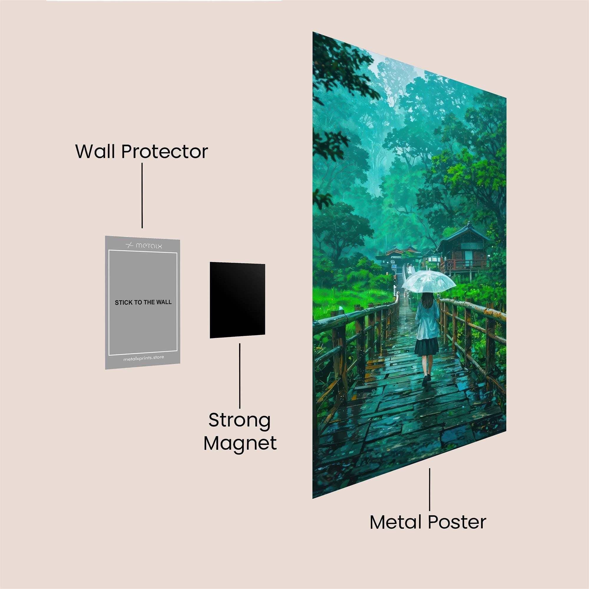 Rainy Serenity Safe Wall Magnetic / M