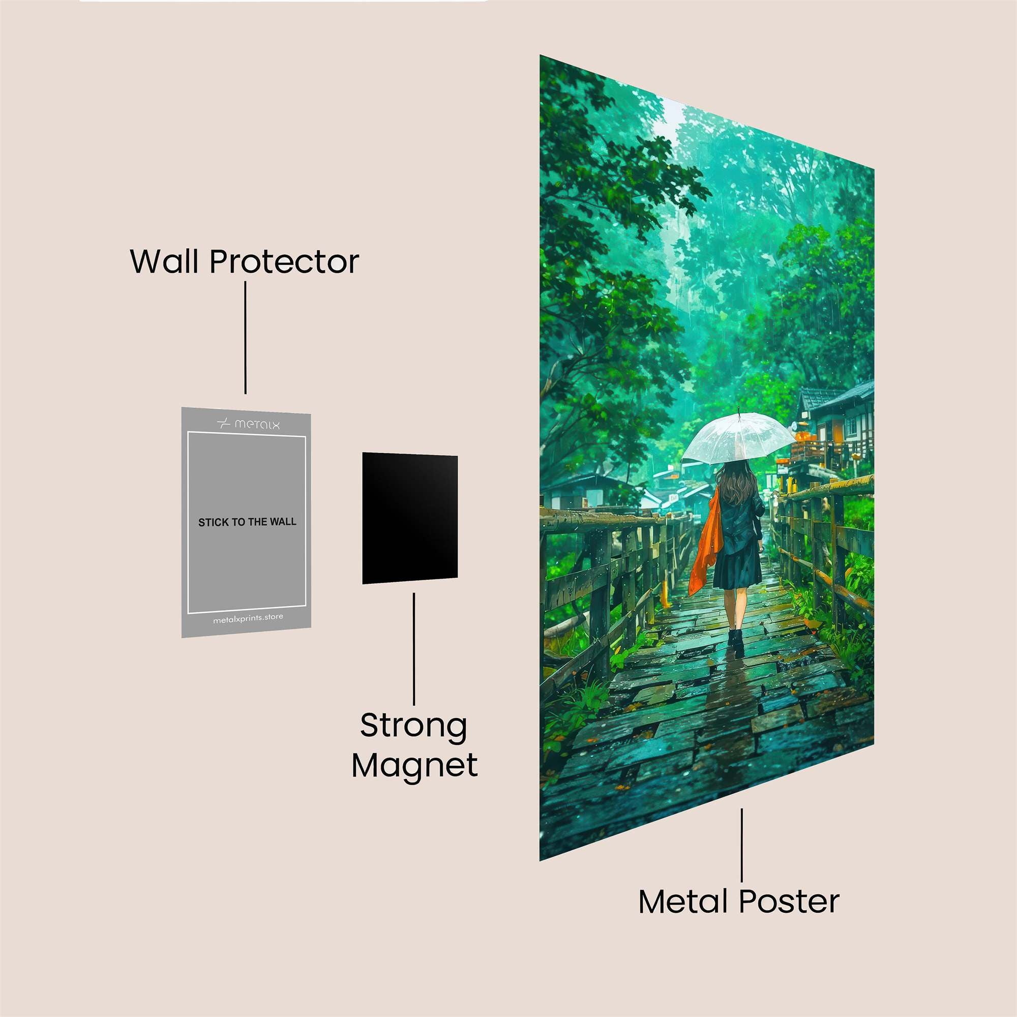 Rainy Serenity Safe Wall Magnetic / M