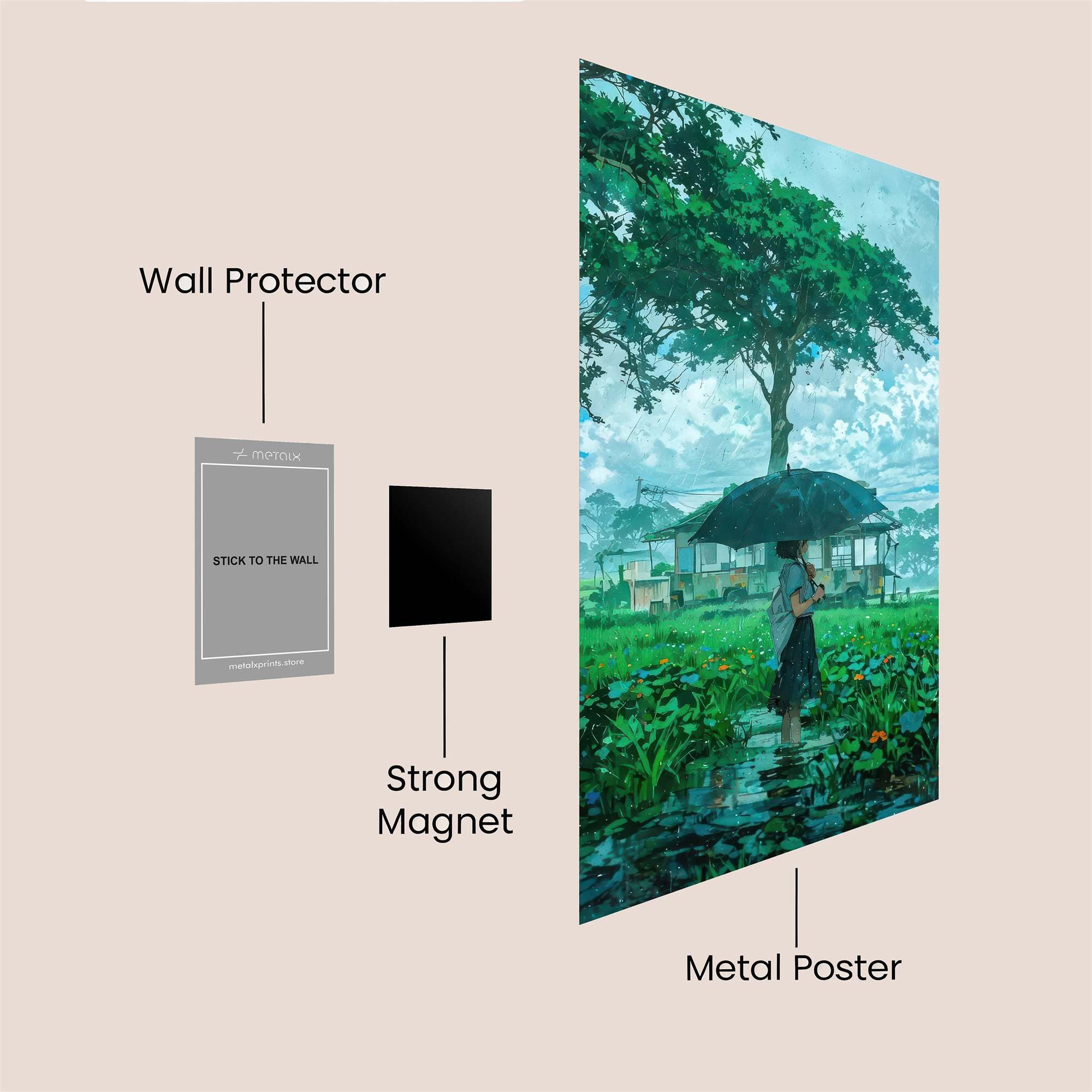Umbrella Tranquil Safe Wall Magnetic / M