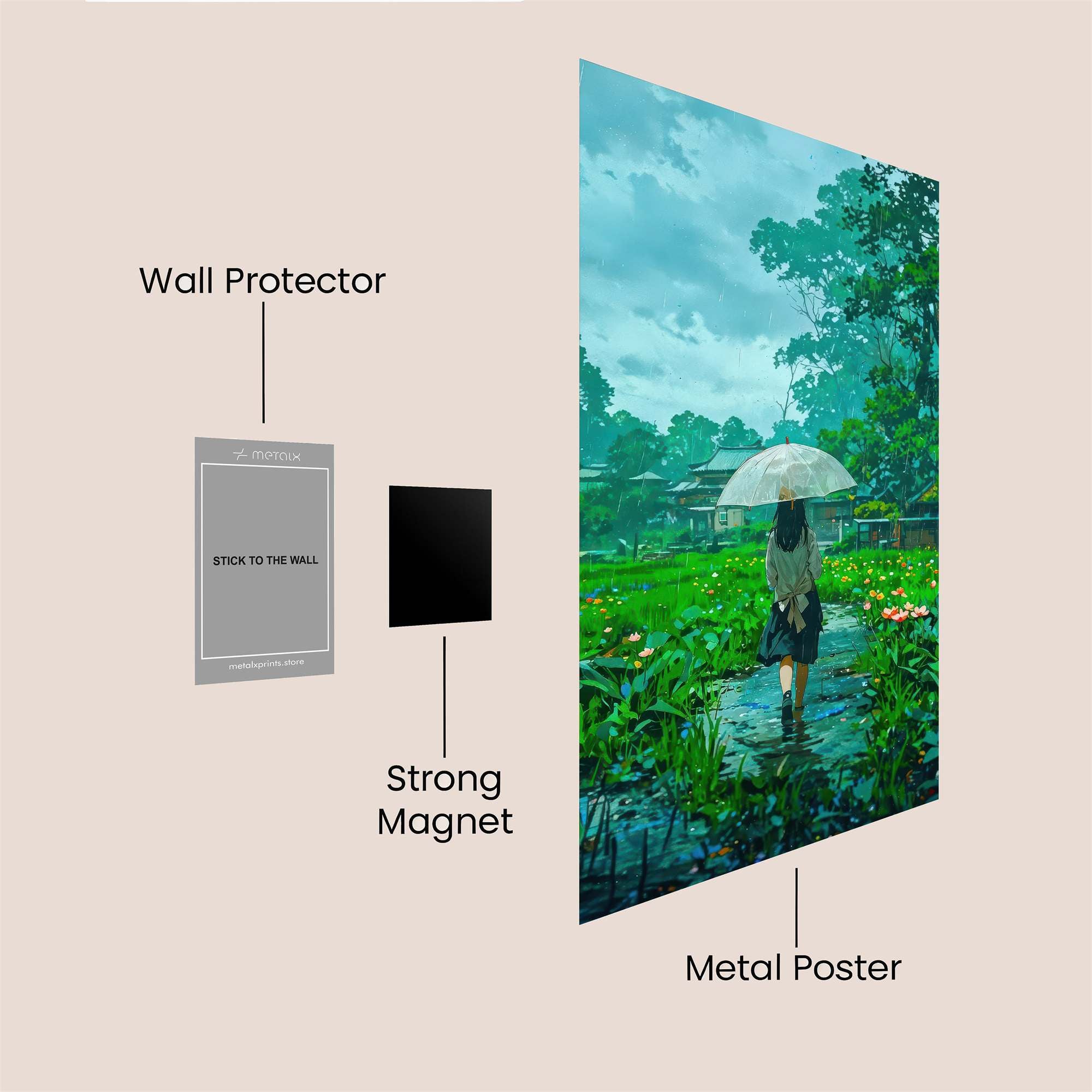 Rainy Serenity Safe Wall Magnetic / M