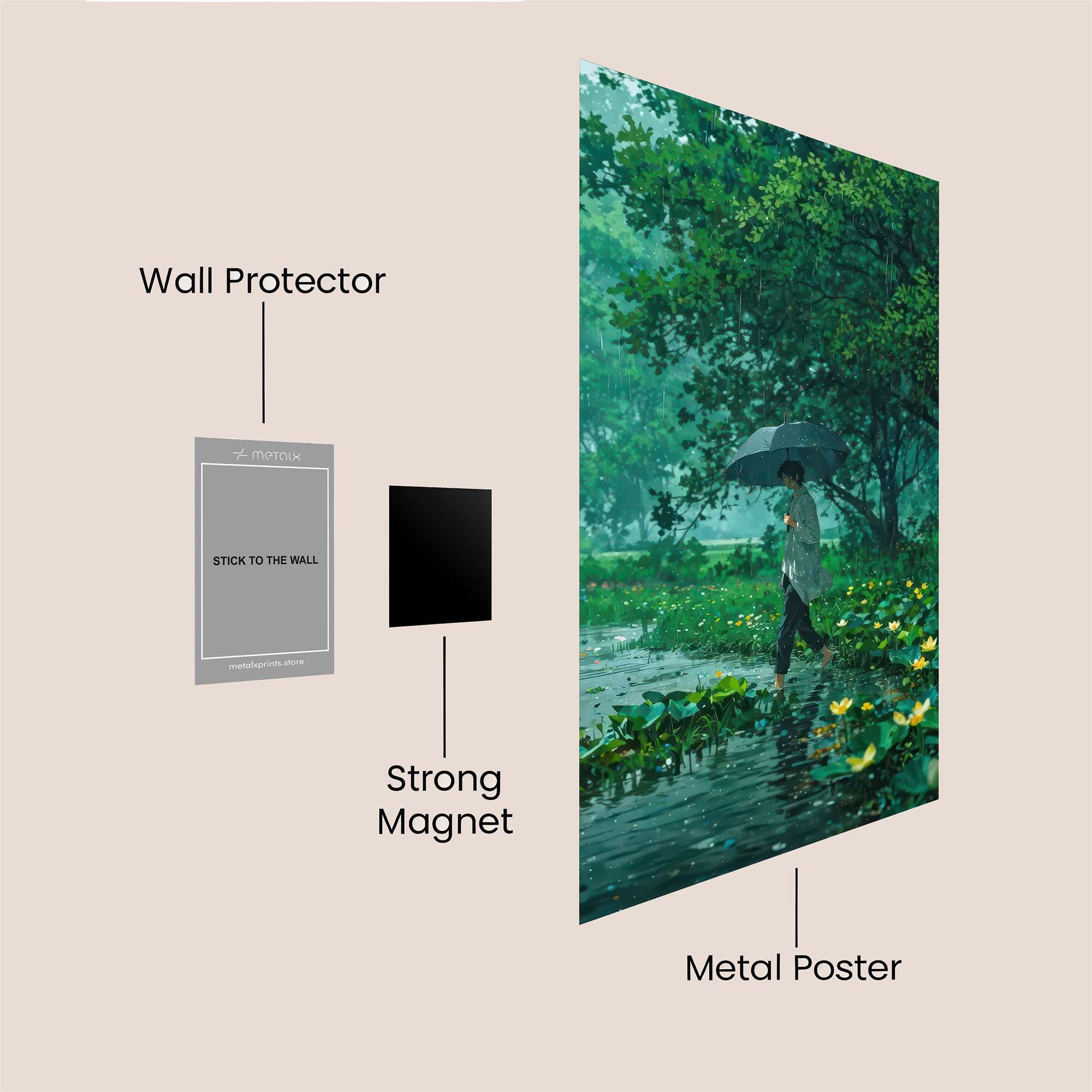 Rainy Serenity Safe Wall Magnetic / M