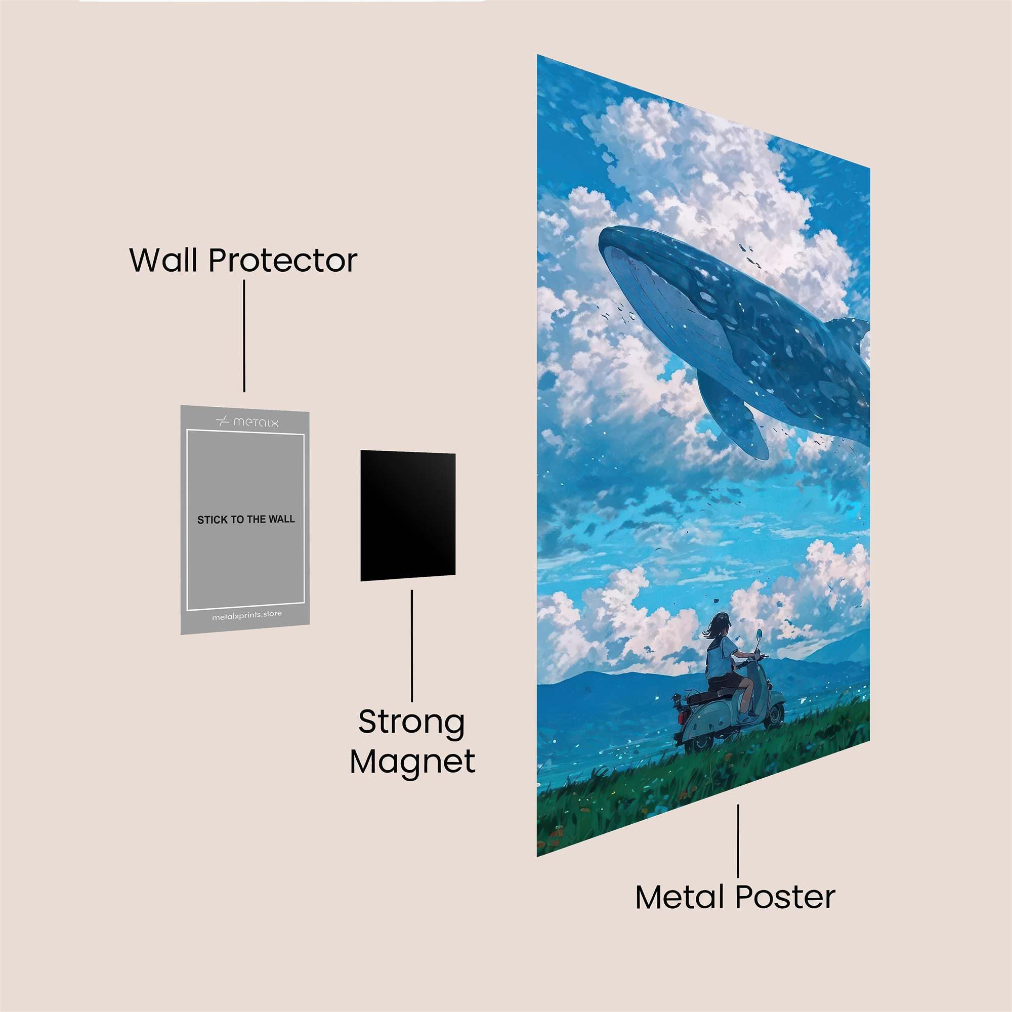 Whale Dreamscape Safe Wall Magnetic / M