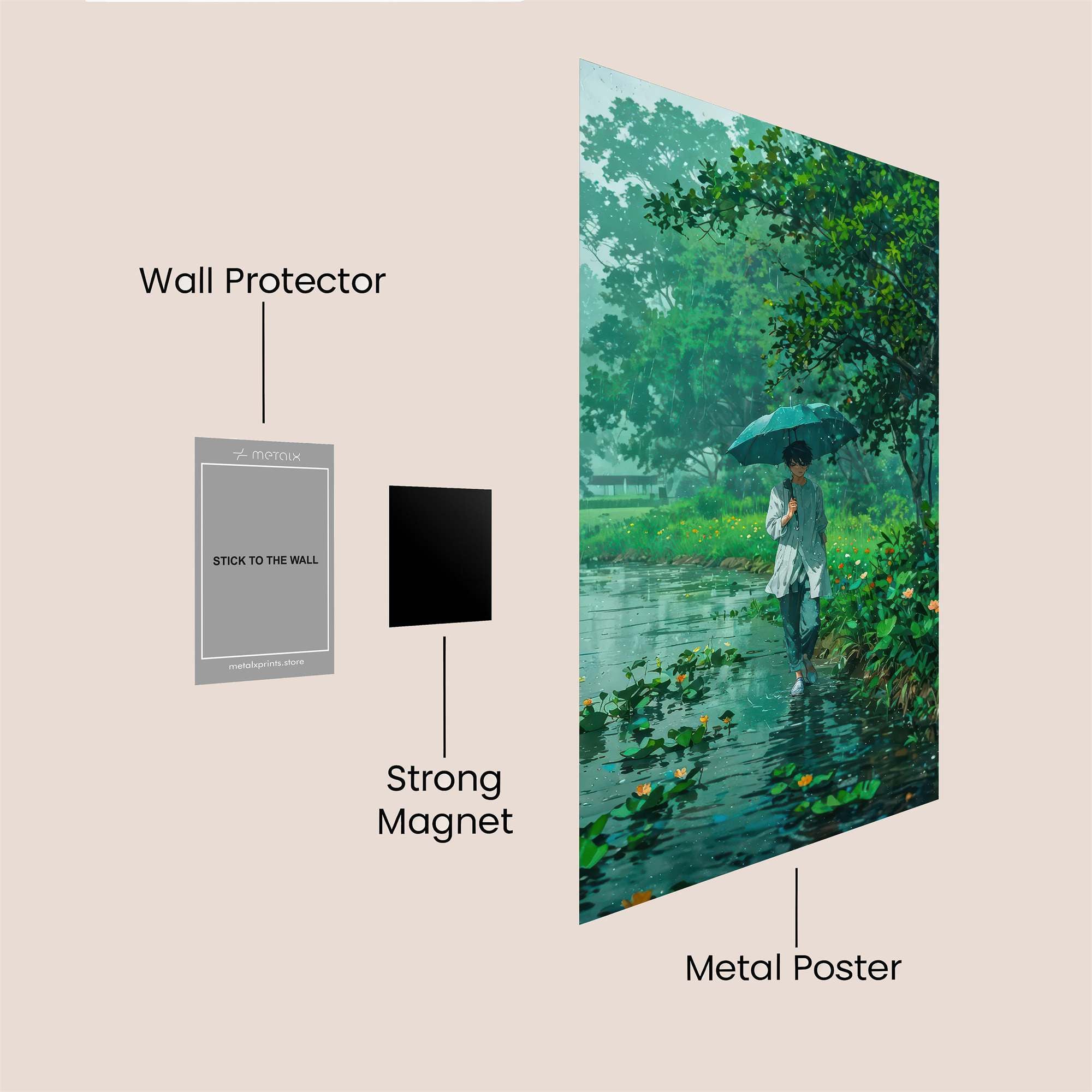 Rainy Serenity Safe Wall Magnetic / M