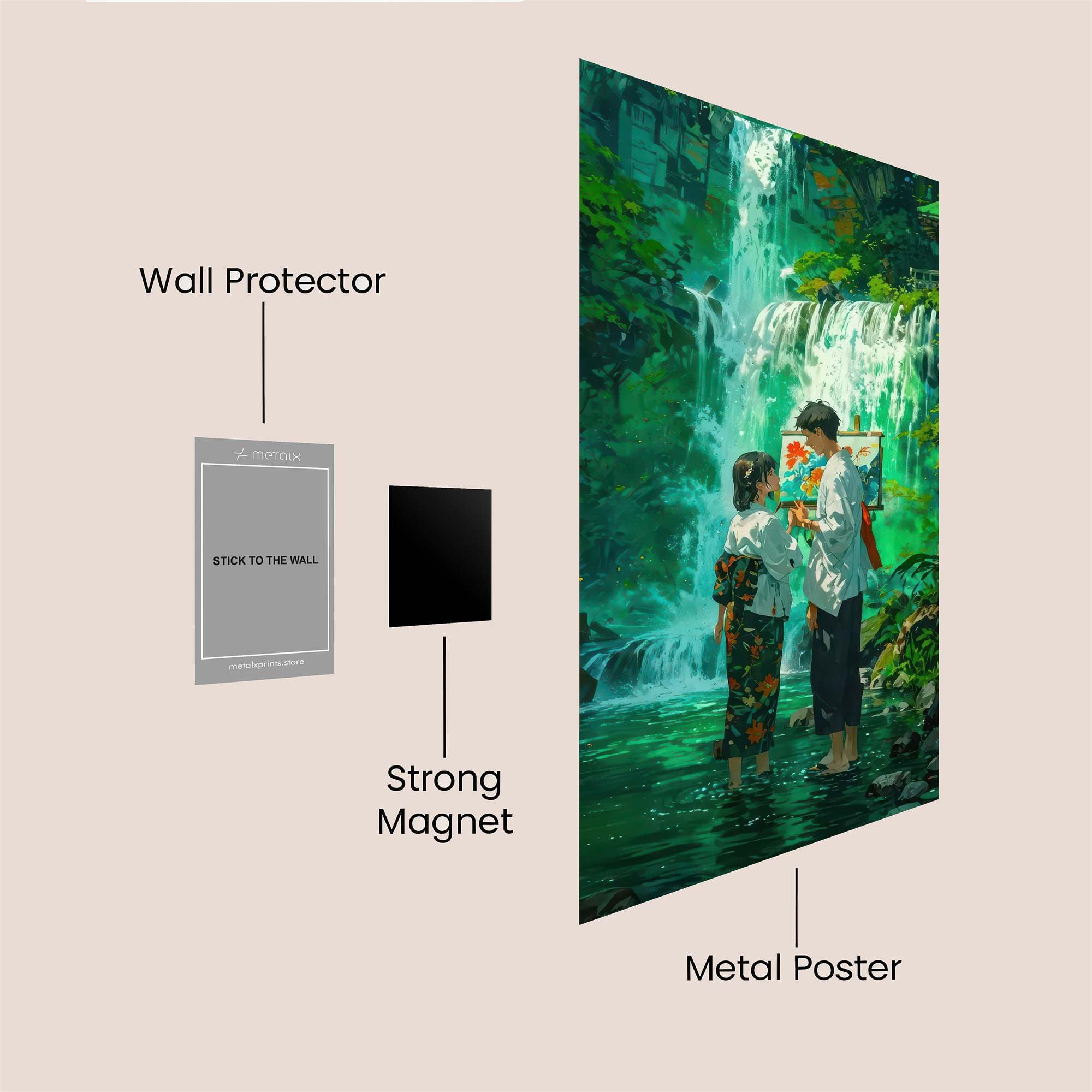 Waterfall Serenity Safe Wall Magnetic / M