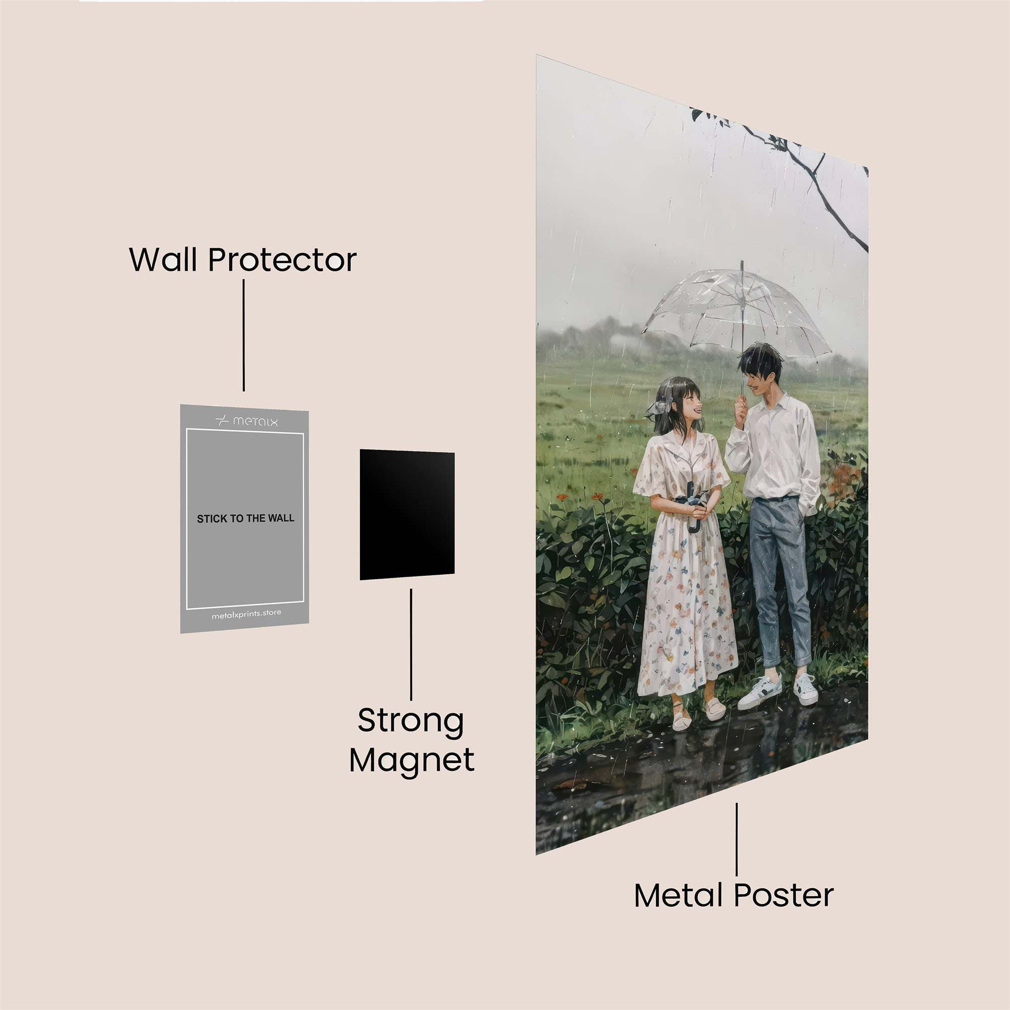 Rainy Romance Safe Wall Magnetic / M