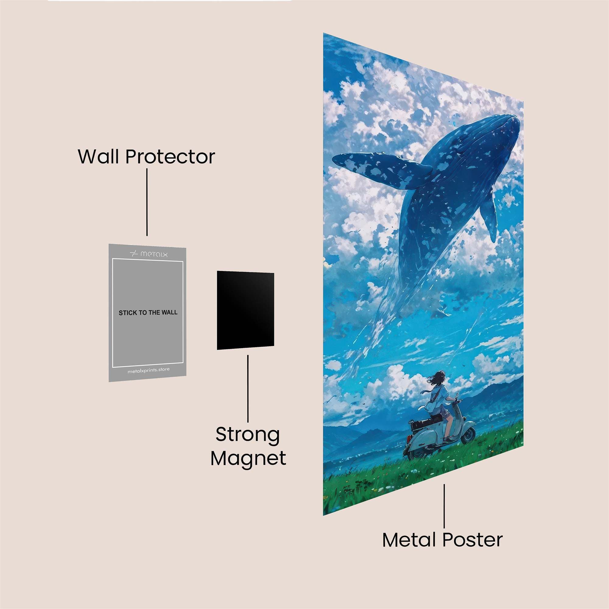 Whale Dream Safe Wall Magnetic / M