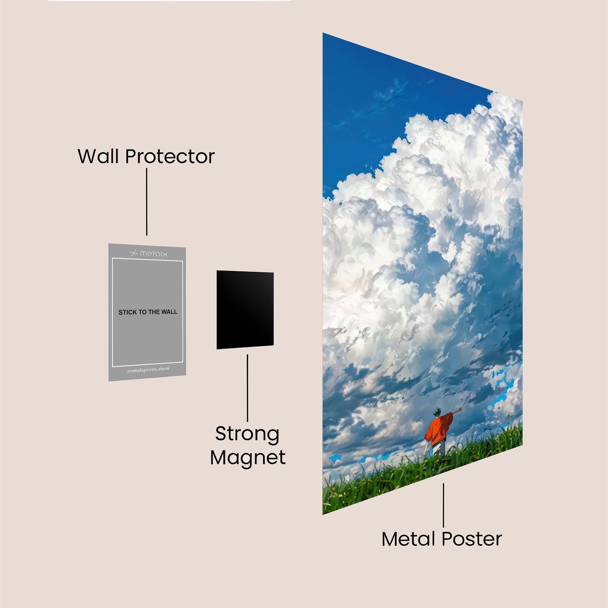 Clouds Serenity Safe Wall Magnetic / M