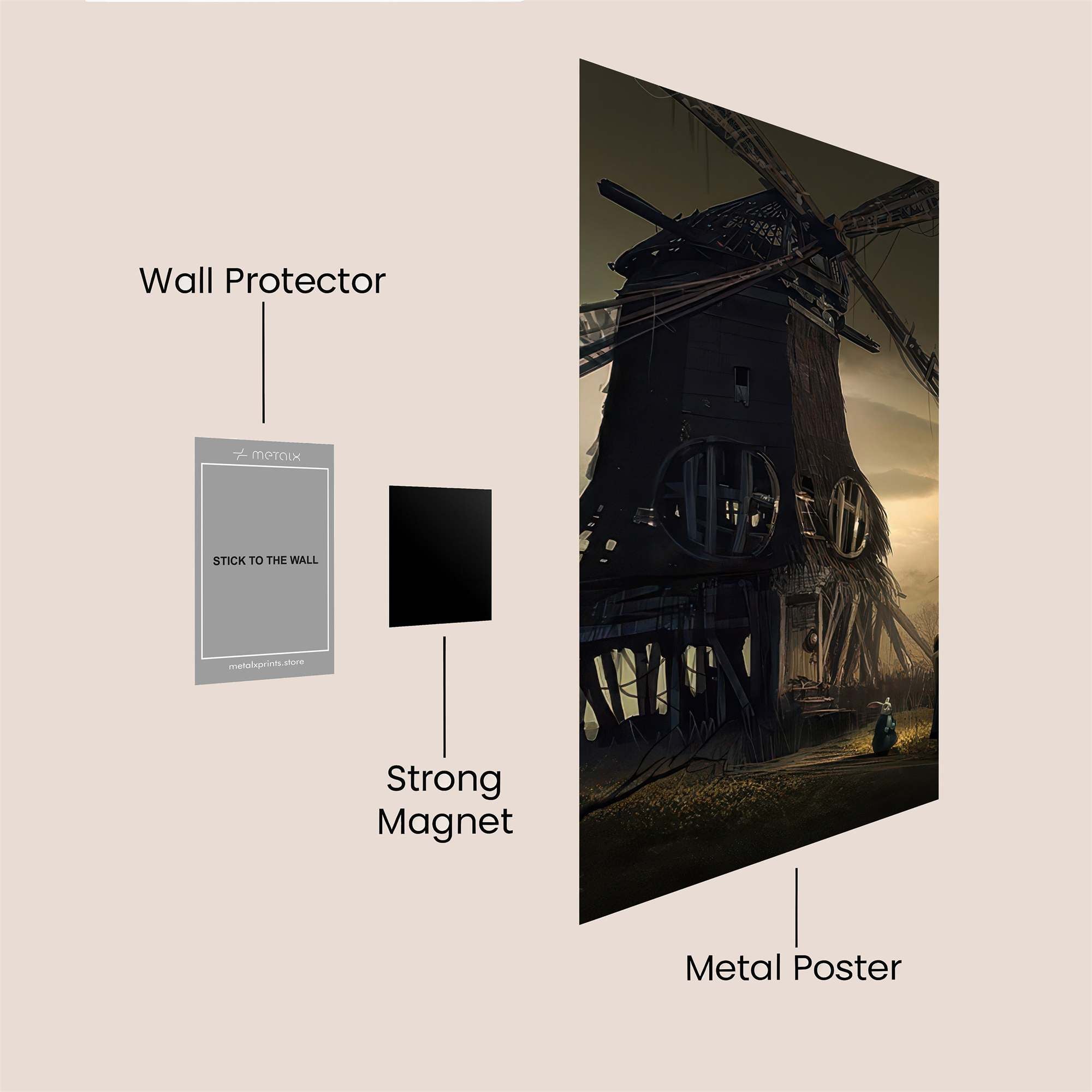 Haunted Windmill Safe Wall Magnetic / M