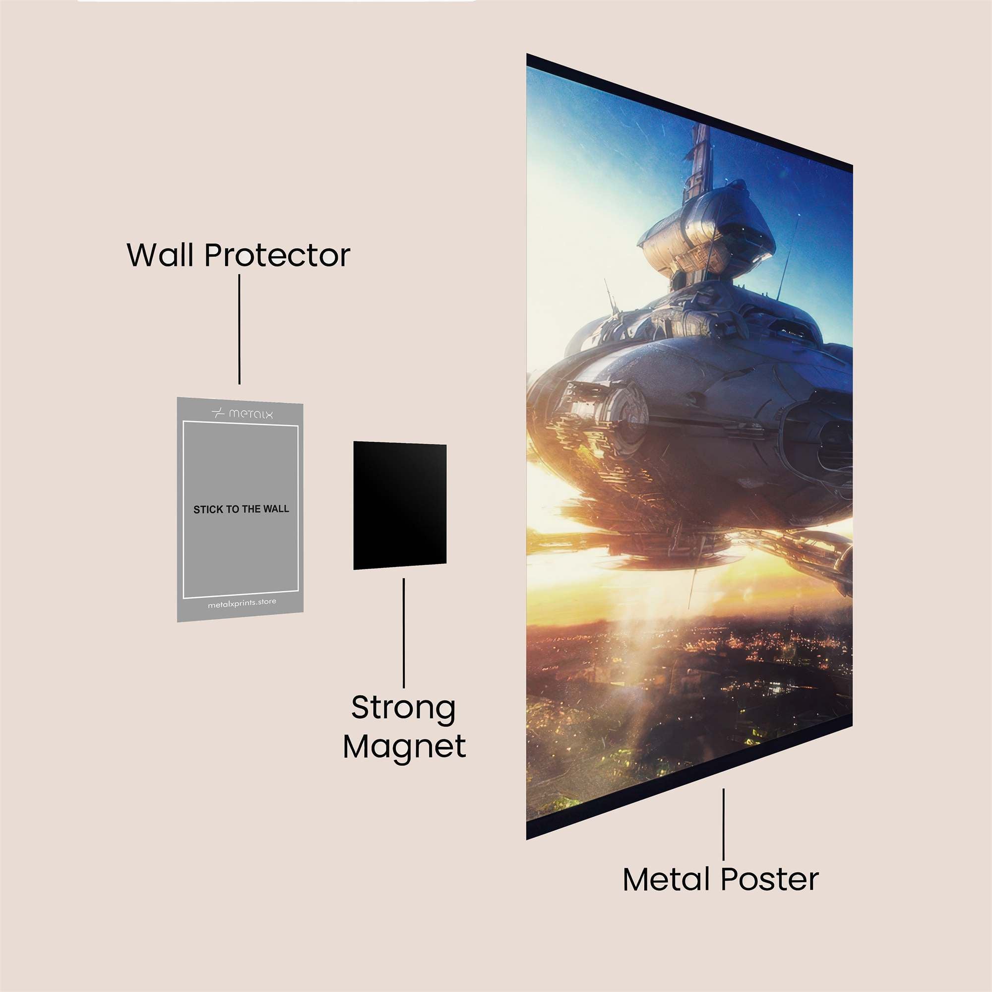 Spaceship Dawn Safe Wall Magnetic / M